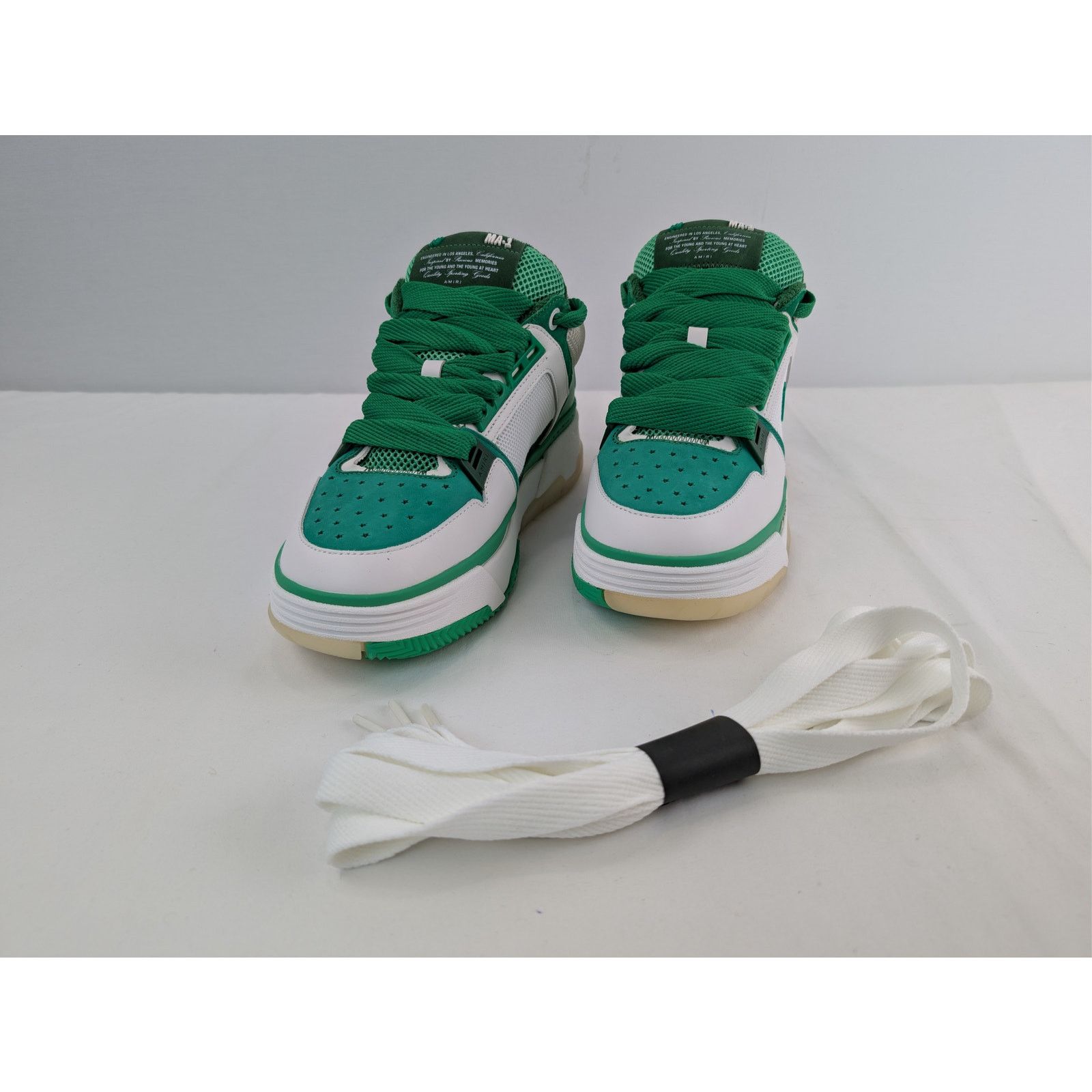 Amiri o1rshd1 MA-1 Low-Top Sneakers in White / Green Size US 11 / EU 44 - 8 Thumbnail