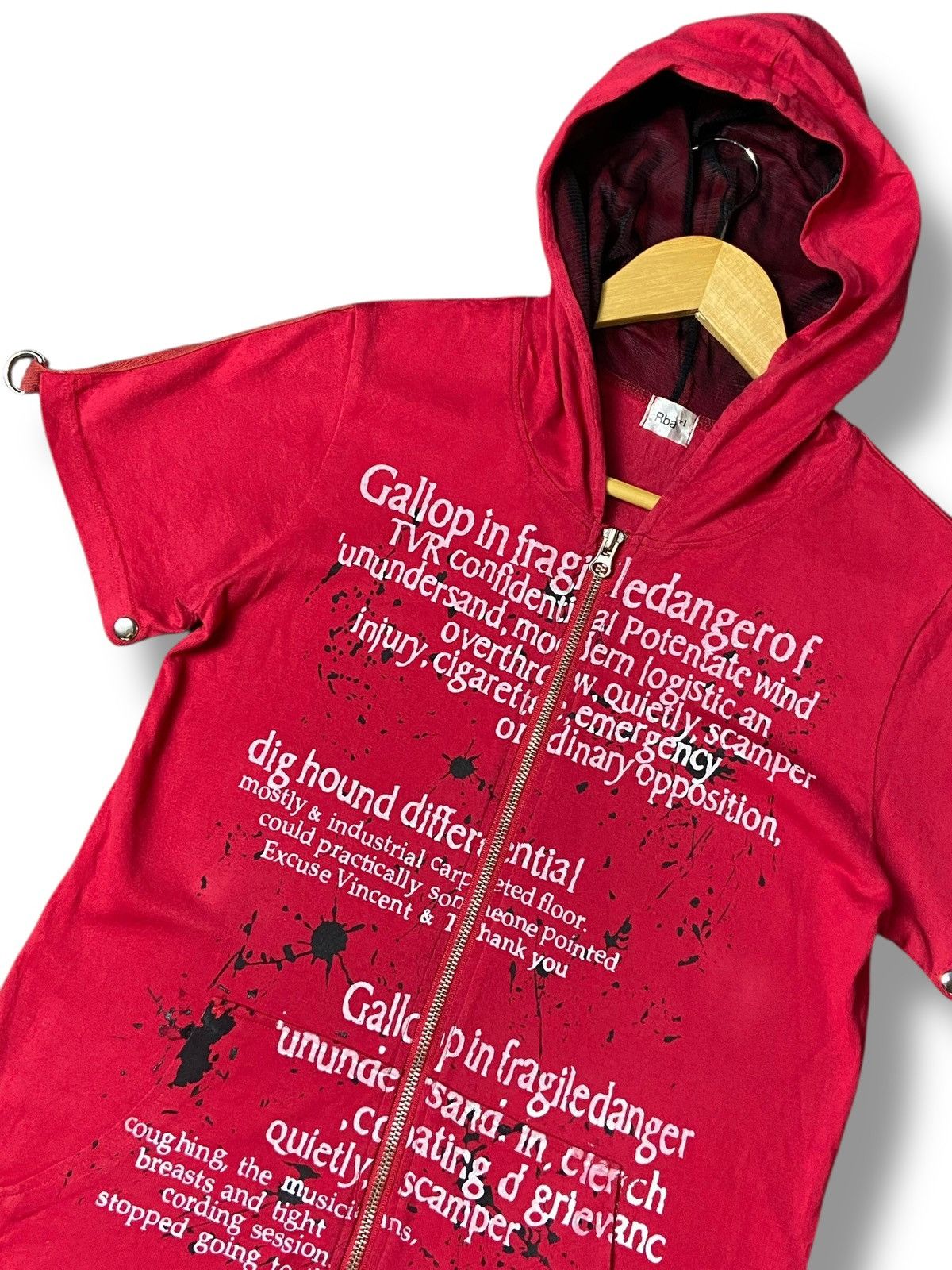 Japanese Brand × Seditionaries × Vintage RBA+1 Punk Bondage Wording Zipper Hoodie Light Jacket (117) Size US M / EU 48-50 / 2 - 2 Thumbnail