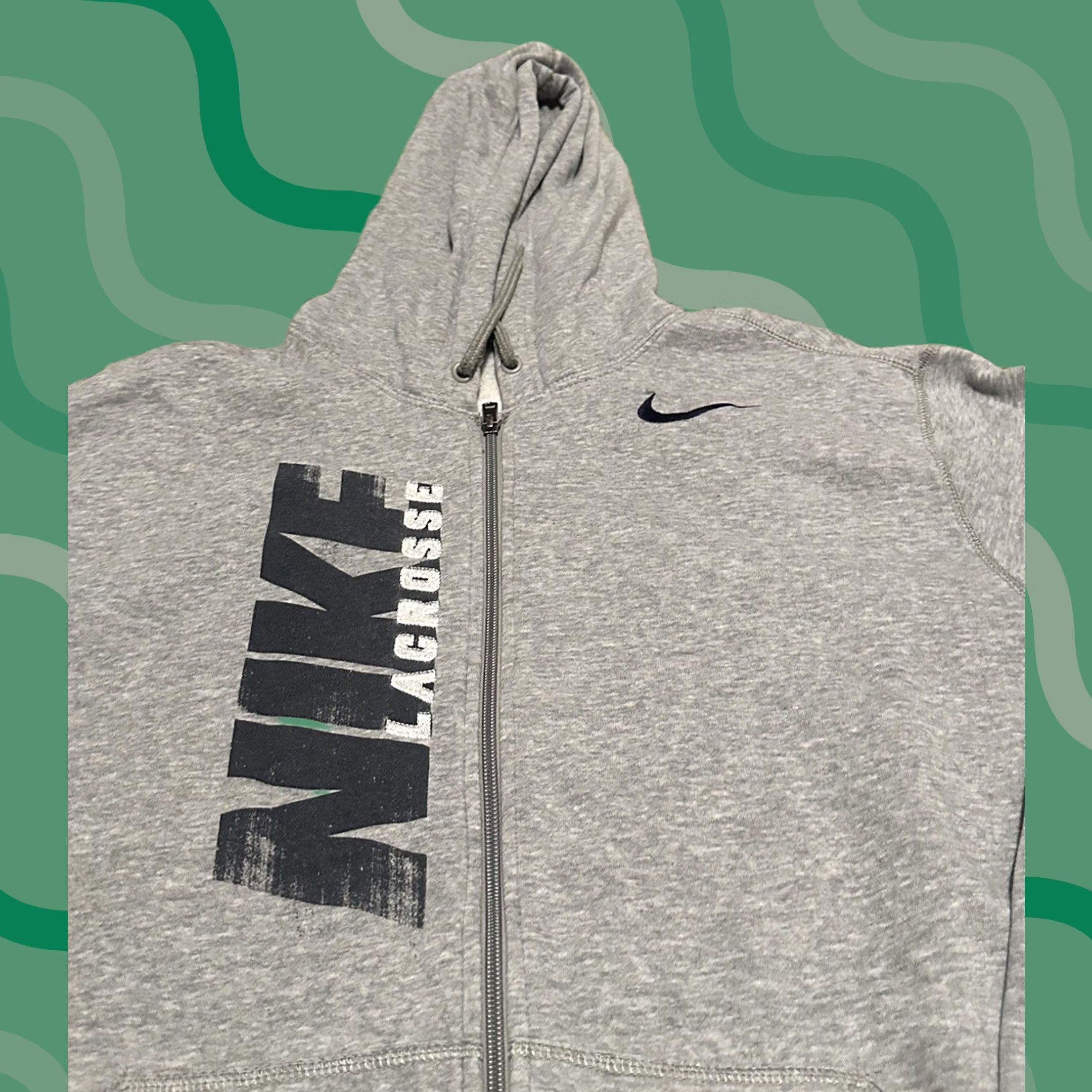 Nike VINTAGE Nike Hoodie Mens 2XL Full Zip Lacrosse Grunge Y2K Gray Size US XXL / EU 58 / 5 - 1 Thumbnail