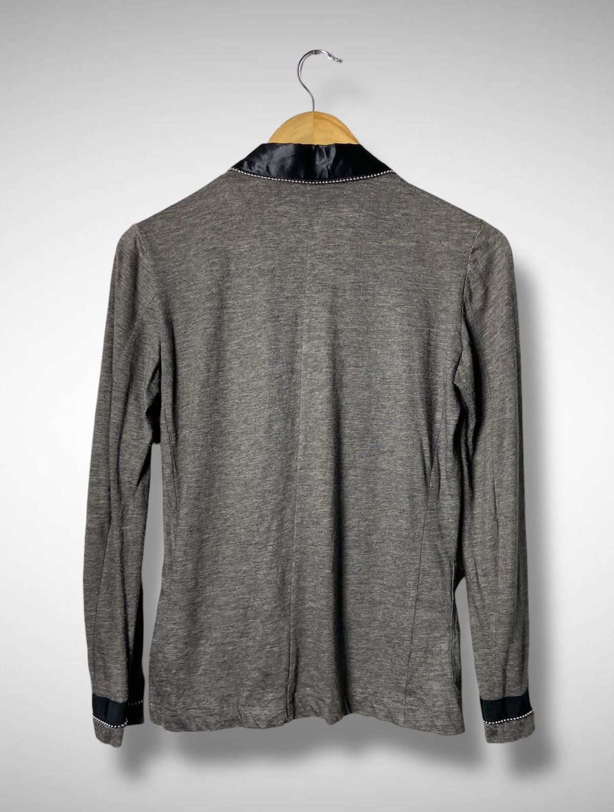 Sacai Sacai Luck Grey Linen-Blend Tuxedo Cardigan Blazer Size M / US 6-8 / IT 42-44 - 2 Thumbnail