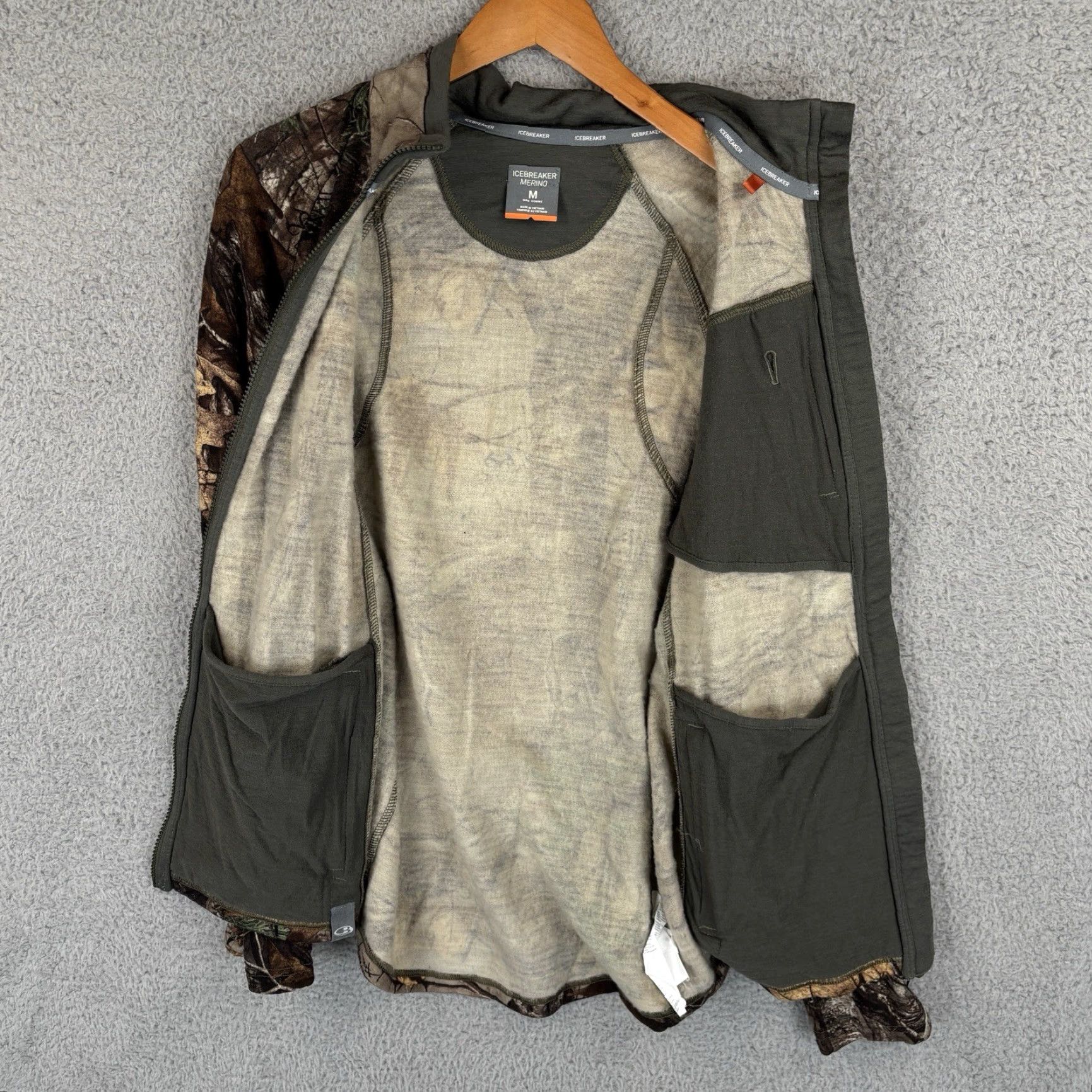 Icebreaker Icebreaker Mens M Camo Wool Blend Full Zip Merino Jacket Size US M / EU 48-50 / 2 - 6 Thumbnail