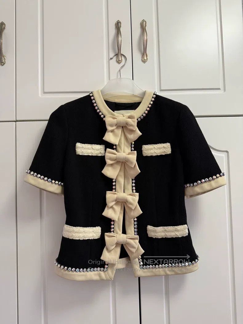 Gucci Gucci Rhinestone bow short jacket Size S / US 4 / IT 40 - 1 Thumbnail