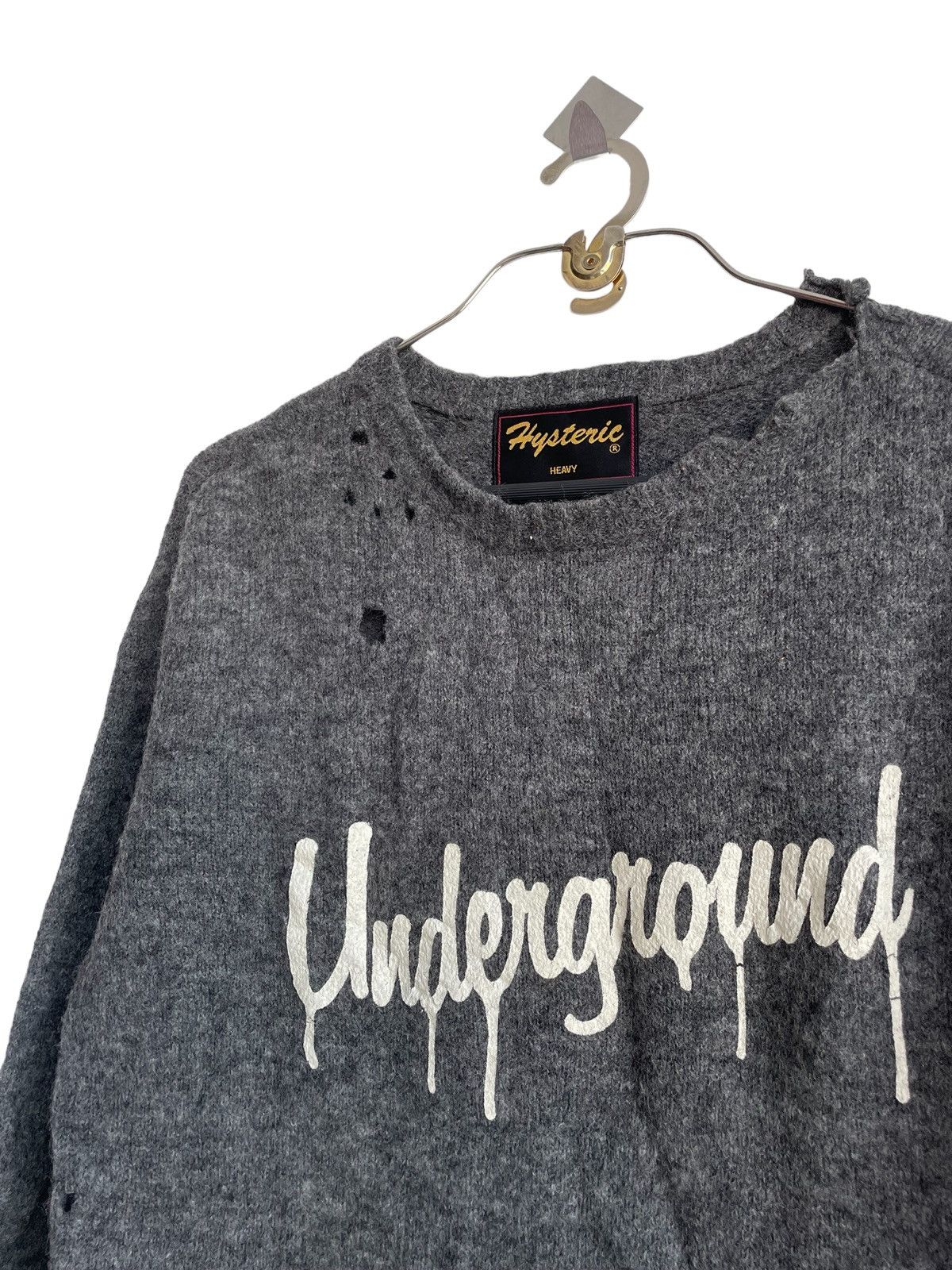 Hysteric Glamour × Le Grande Bleu (L.G.B.) Old Hysteric Heavy "Underground" Distressed Wool Knitwear Size US M / EU 48-50 / 2 - 4 Thumbnail