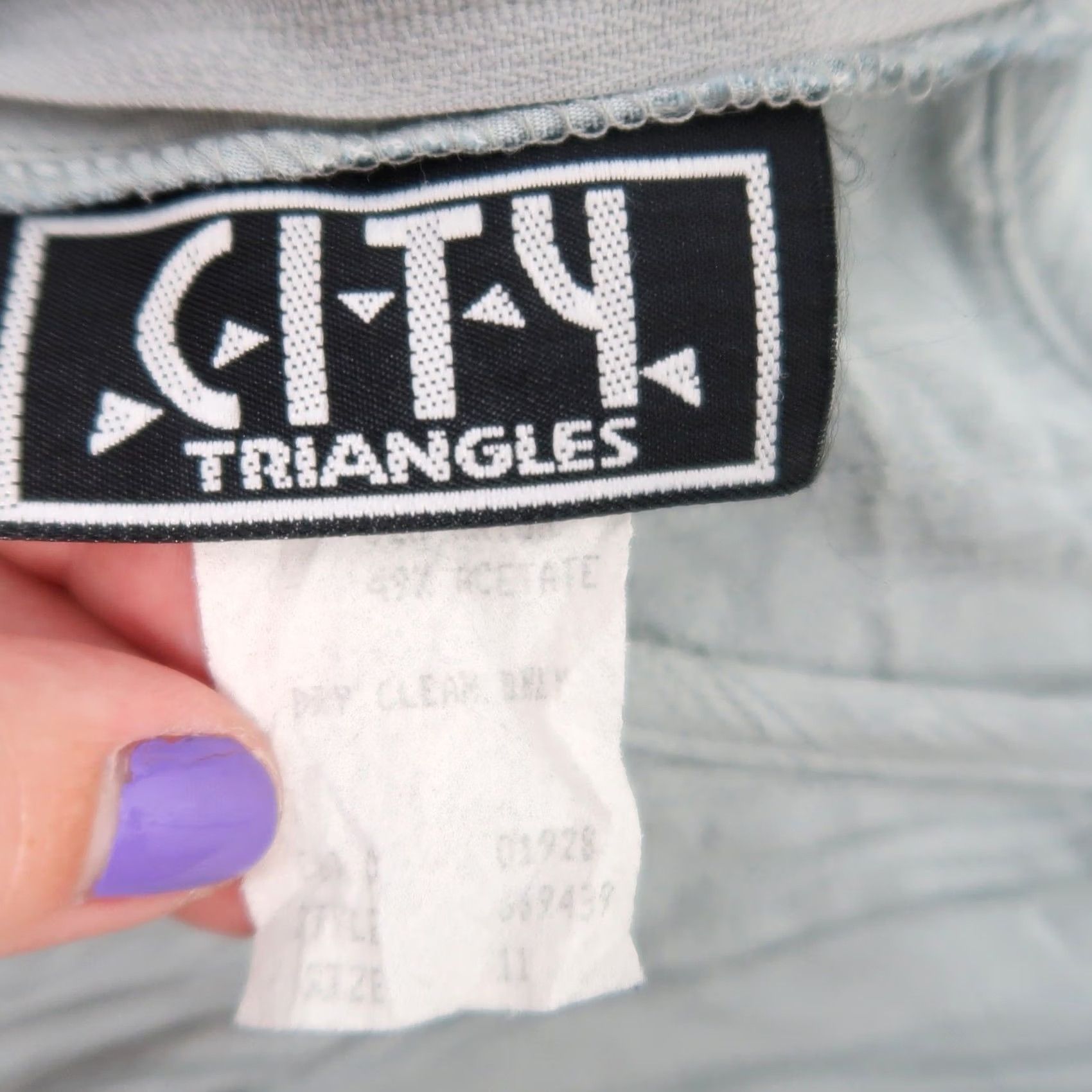 Vintage VINTAGE City Triangles Mini Dress Womens 90s 11 Blue Green Short Sleeve Zip Back Cinch Waist 34" 100% Rayon/Acetate Casual Solid 80s 90s Theme Womens Size L / US 10 / IT 46 - 5 Thumbnail
