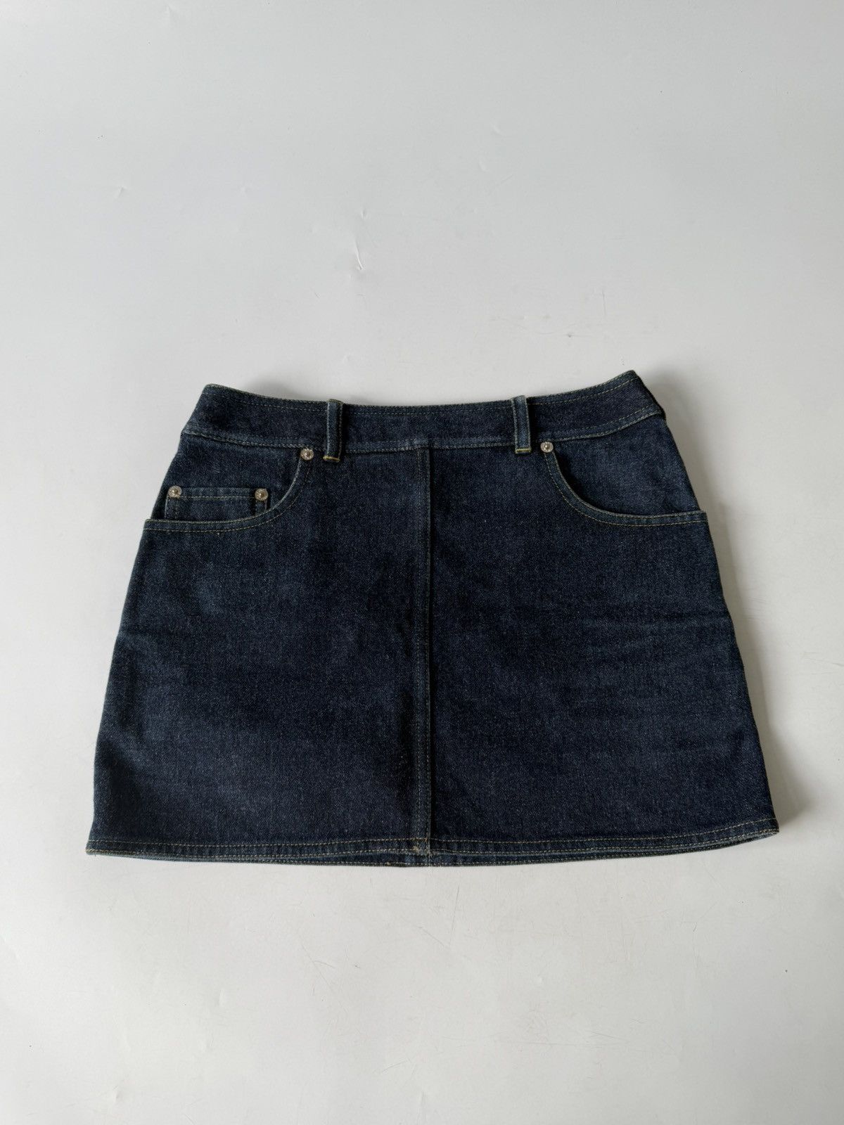 Chanel 1990s-2000s Chanel Indigo Denim Sleeveless Vest & Skirt Set Size XS / US 0-2 / IT 36-38 - 7 Thumbnail