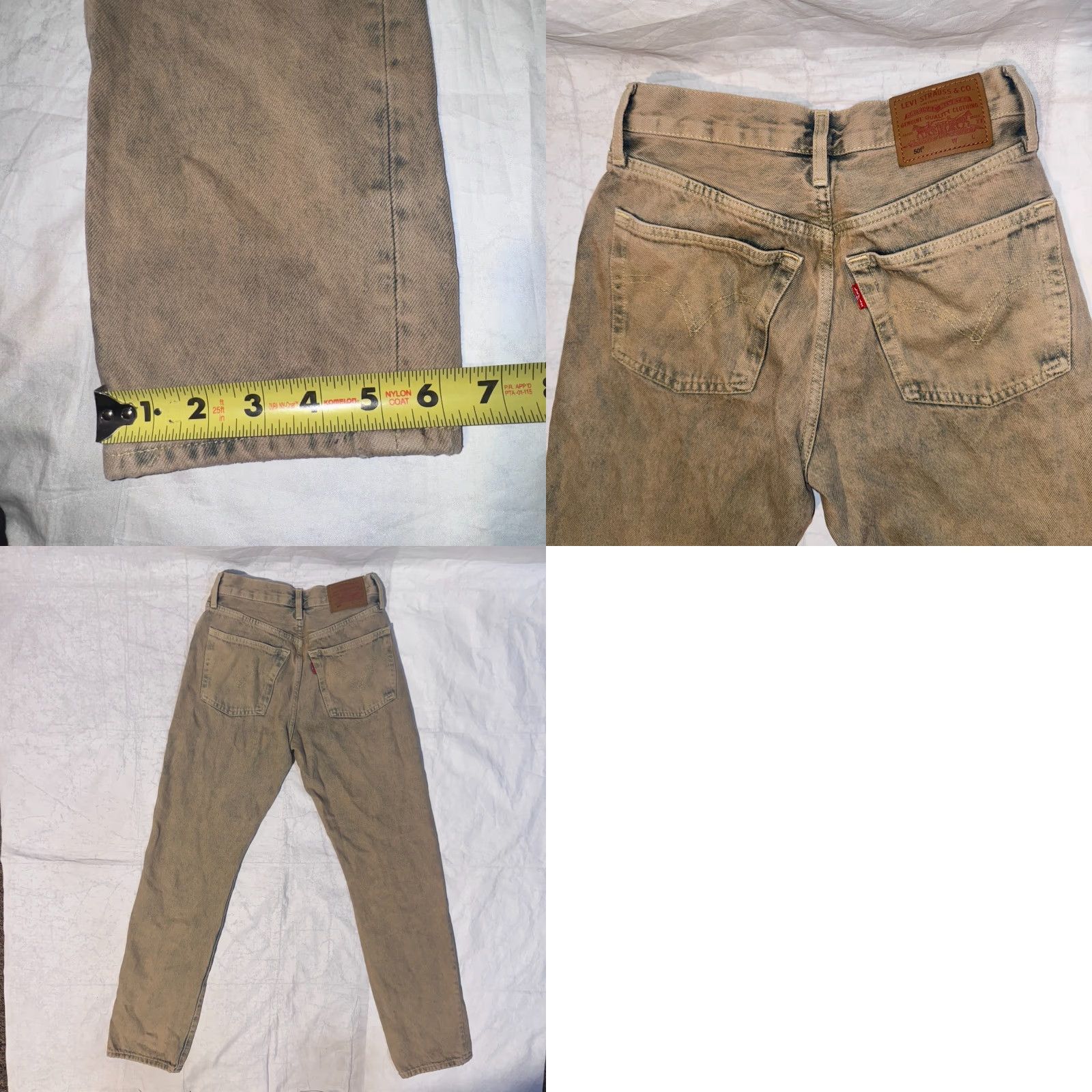 Levi's Levi's 501 Jeans Women's Premium Original Fit Khaki 24x30 Medium Wash Beige Denim Button 90s Vintage Not N/A Size 42" / US 20 - 8 Thumbnail