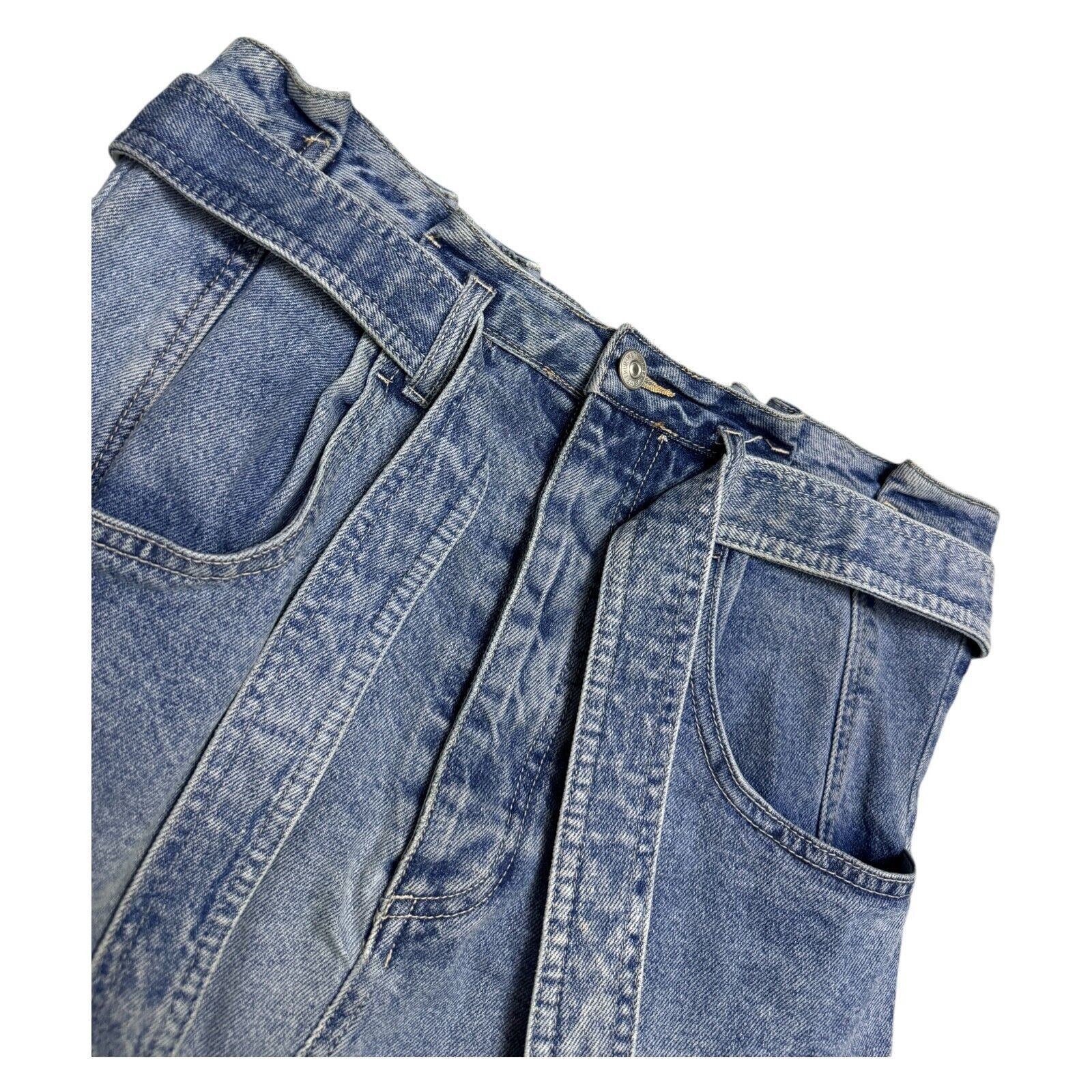 Free People FREE PEOPLE Designer We The Free Denim Jean Mini Skirt Belt Size 30" / US 8 / IT 44 - 5 Thumbnail