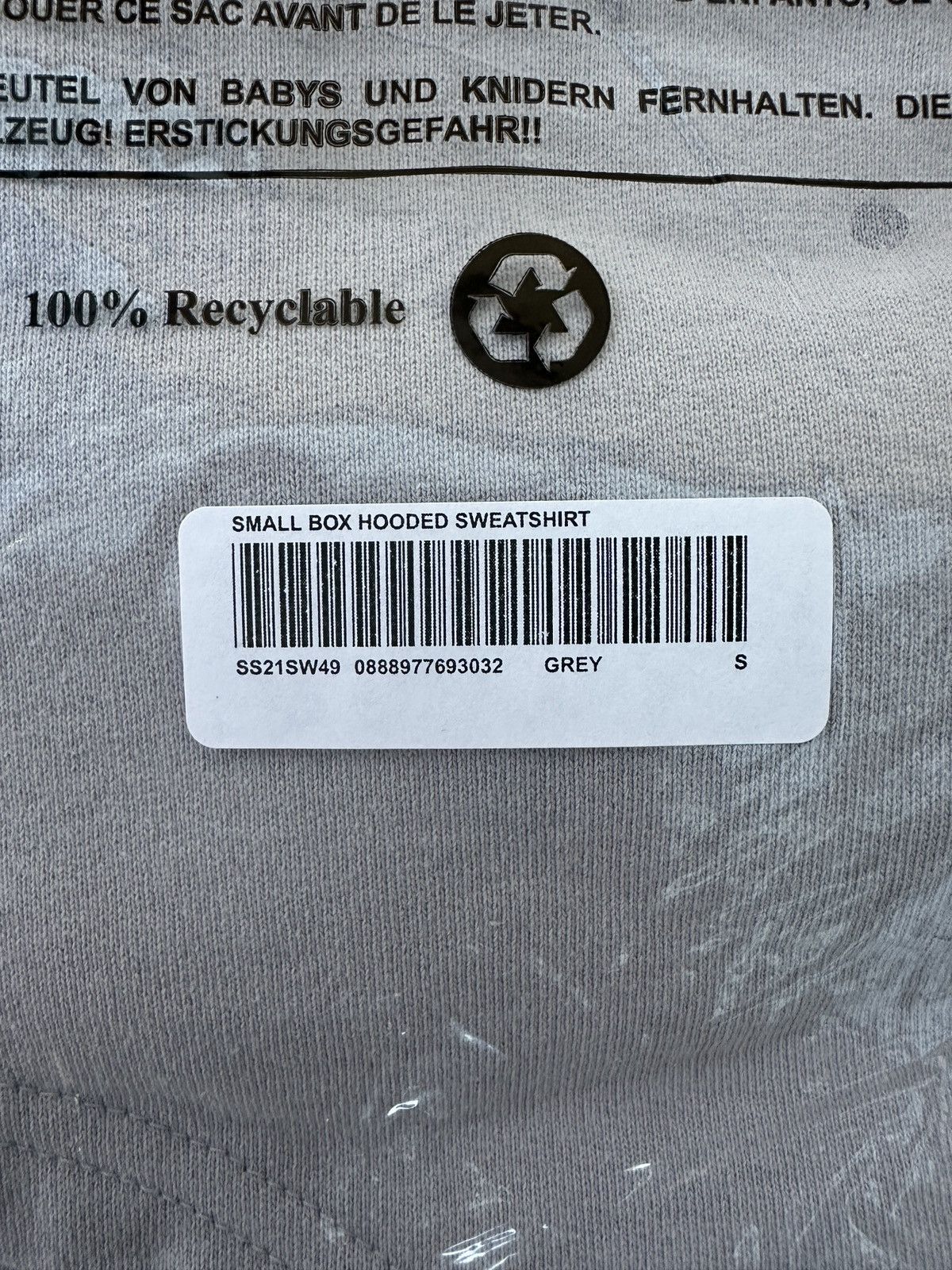 Supreme Supreme Small Box Hooded Sweatshirt 'Grey' Size US S / EU 44-46 / 1 - 2 Thumbnail