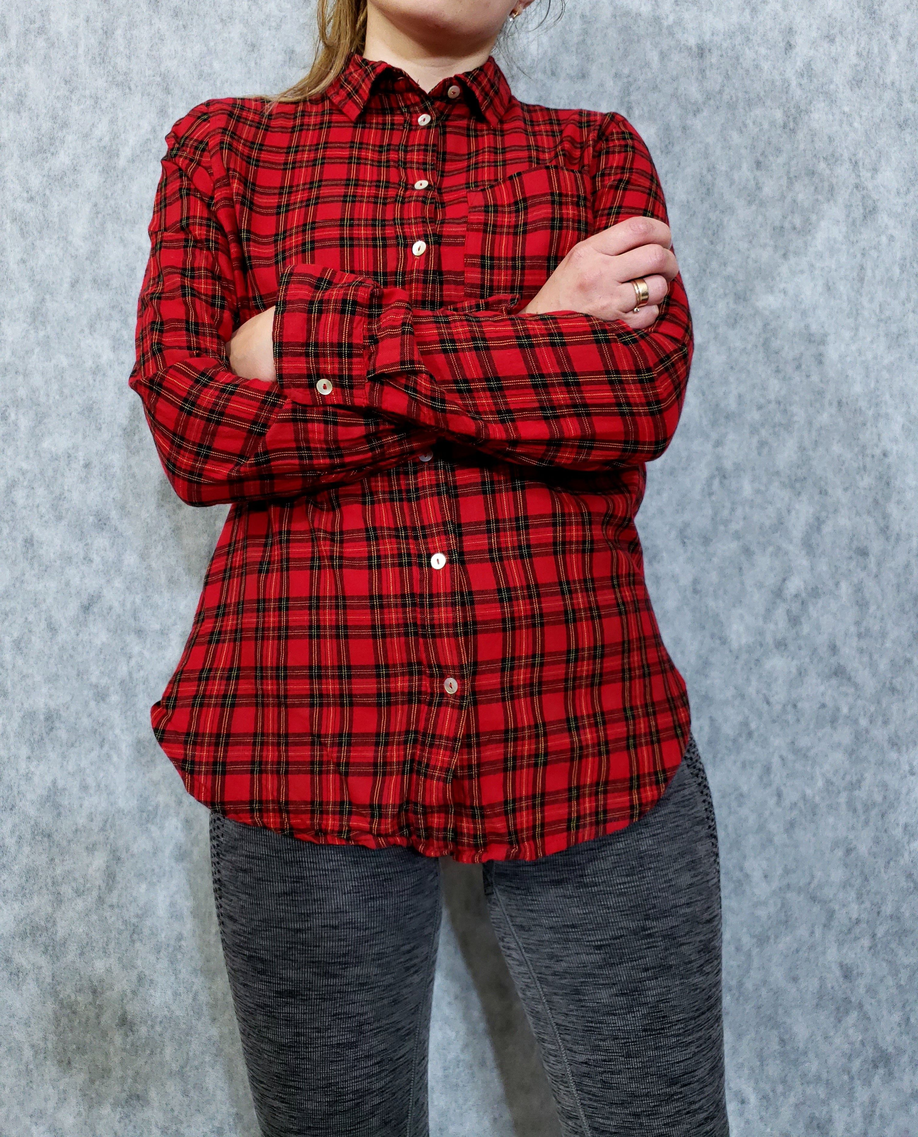 H&M H&M Checkered coton Long Sleeve Collared Top Shirt Size M / US 6-8 / IT 42-44 - 3 Thumbnail