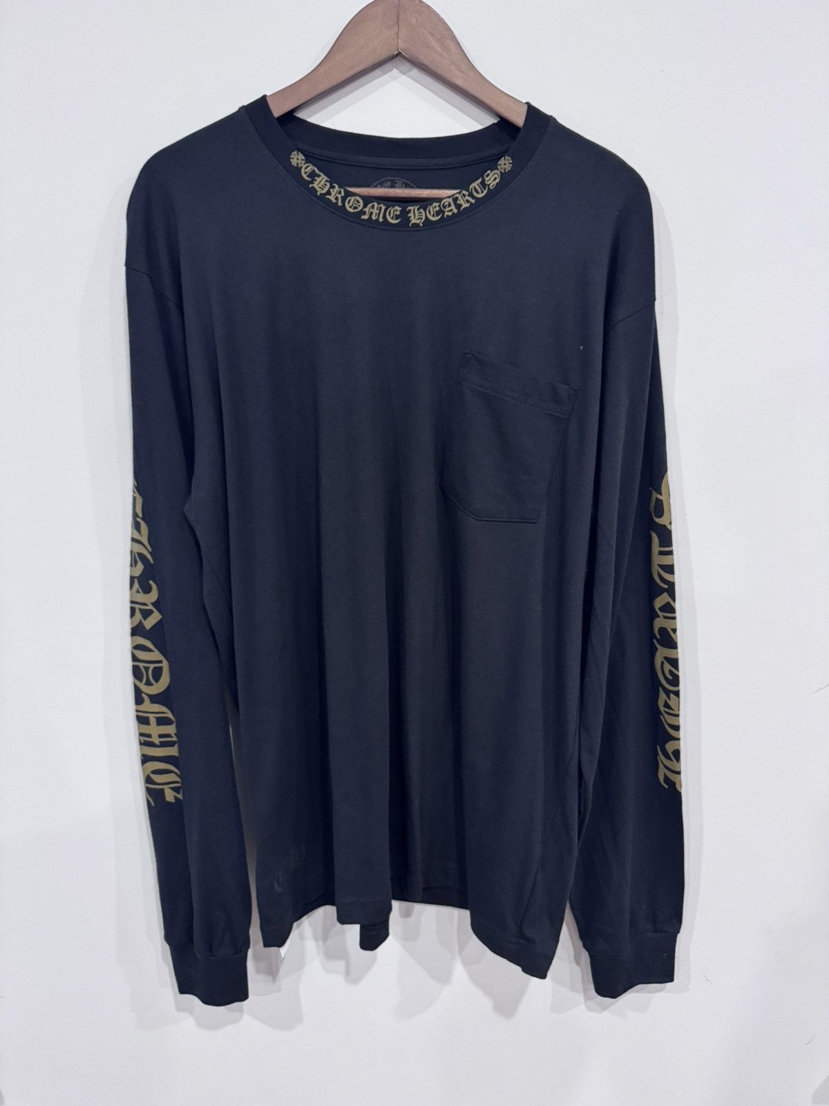 Chrome Hearts CHROME HEARTS LONG SLEEVE NECK CH SCRIPT ARMY GREEN/ BLACK Size US XL / EU 56 / 4 - 1 Thumbnail