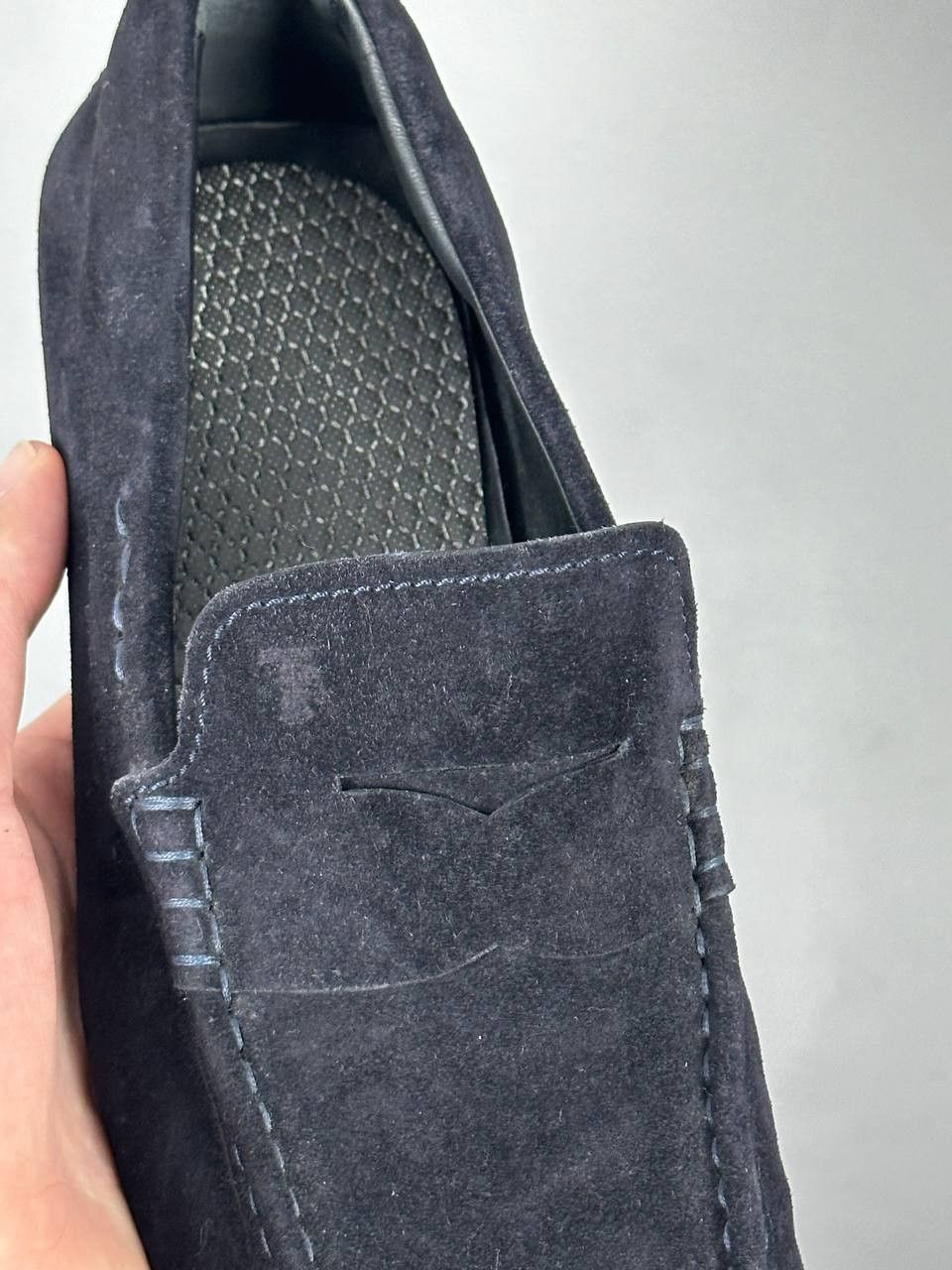 Tod's Tods Luxury Navy Suede Iconic Moccasin Loafers Size US 7 / EU 40 - 7 Thumbnail