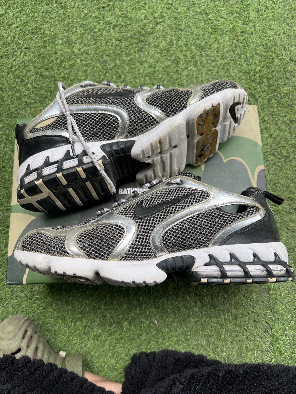 Nike × Stussy Stussy x Nike Air Zoom Spiridon Cage 2 Pure Plati CU1854-001 Size US 11 / EU 44 - 3 Thumbnail