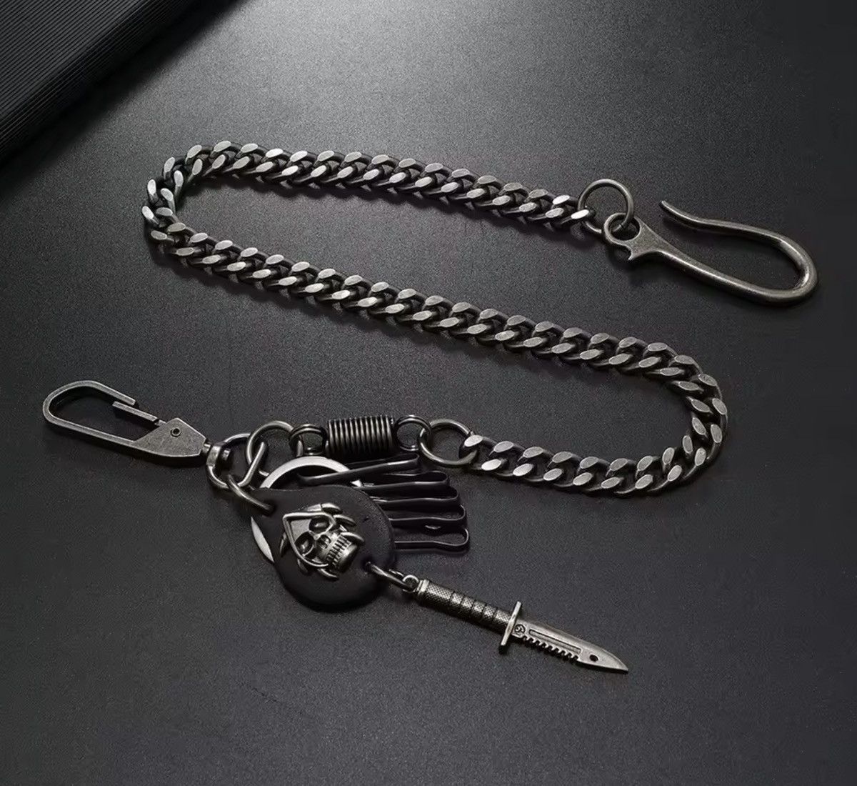 Japanese Brand Vintage Keychain Jeans Chain Skull Dagger Belt Chain Size ONE SIZE - 6 Thumbnail