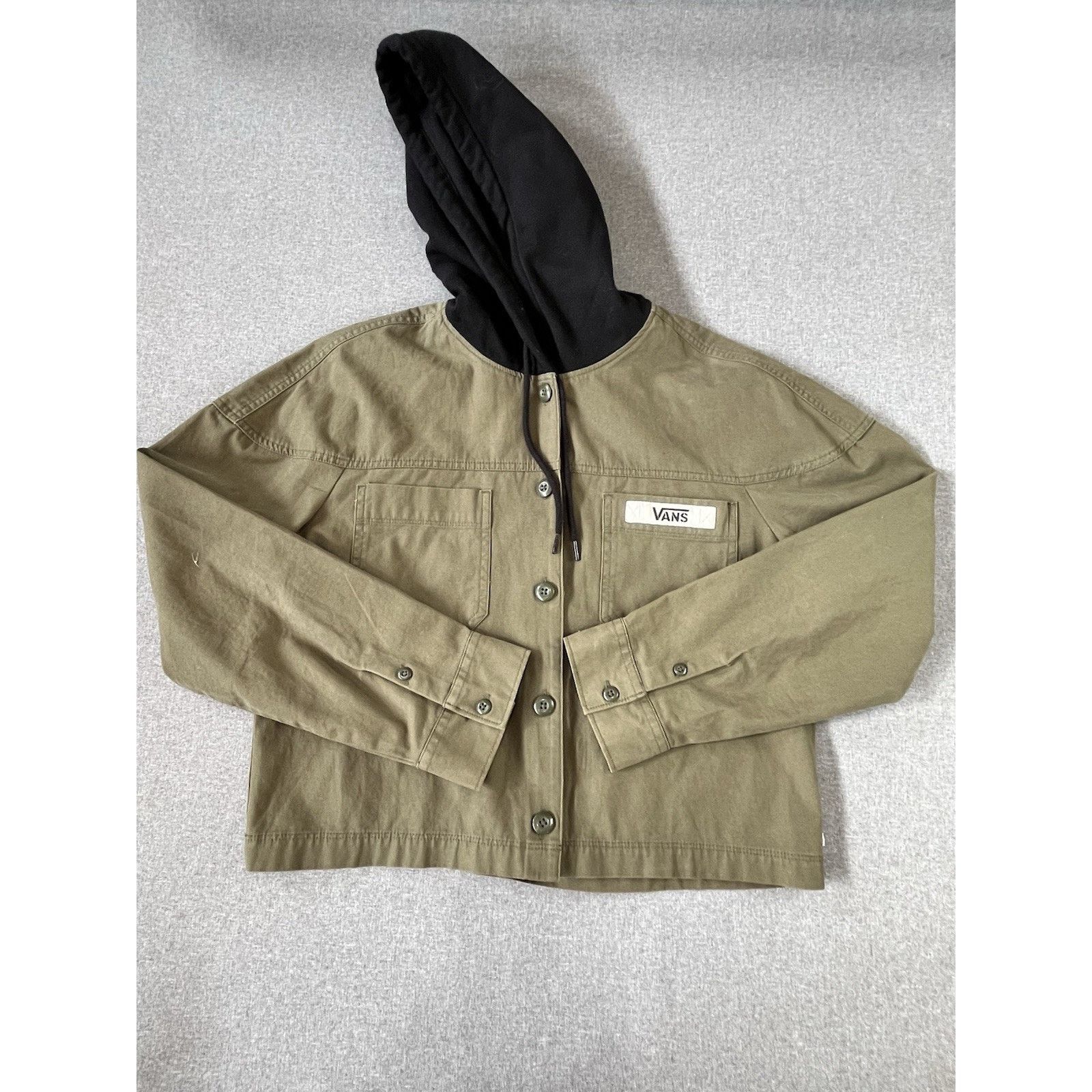 Vans VANS Military Style Hooded Cropped Jacket Army Green Size S Size S / US 4 / IT 40 - 1 Thumbnail
