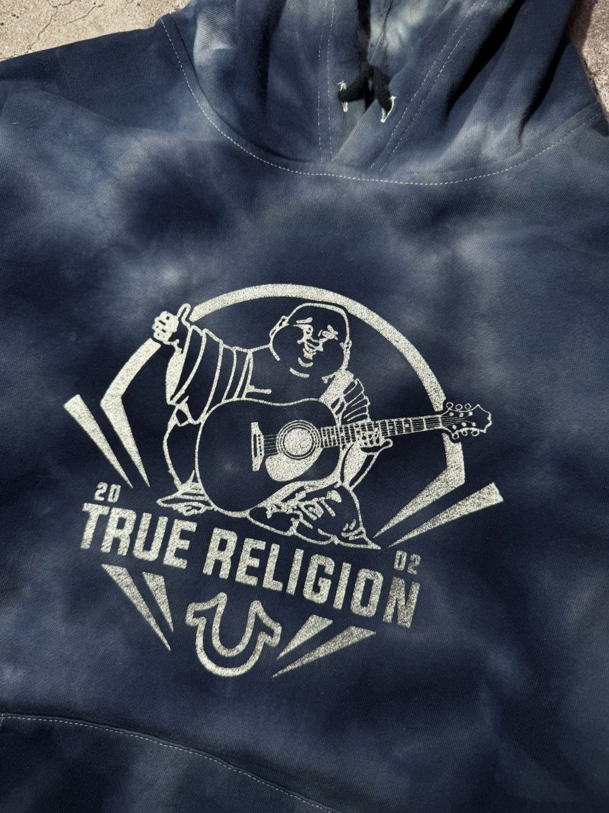 Japanese Brand × True Religion × Vintage True Religion Big Logo Blue Budda Tie Dye Hoodie Vintage Size US XL / EU 56 / 4 - 4 Thumbnail