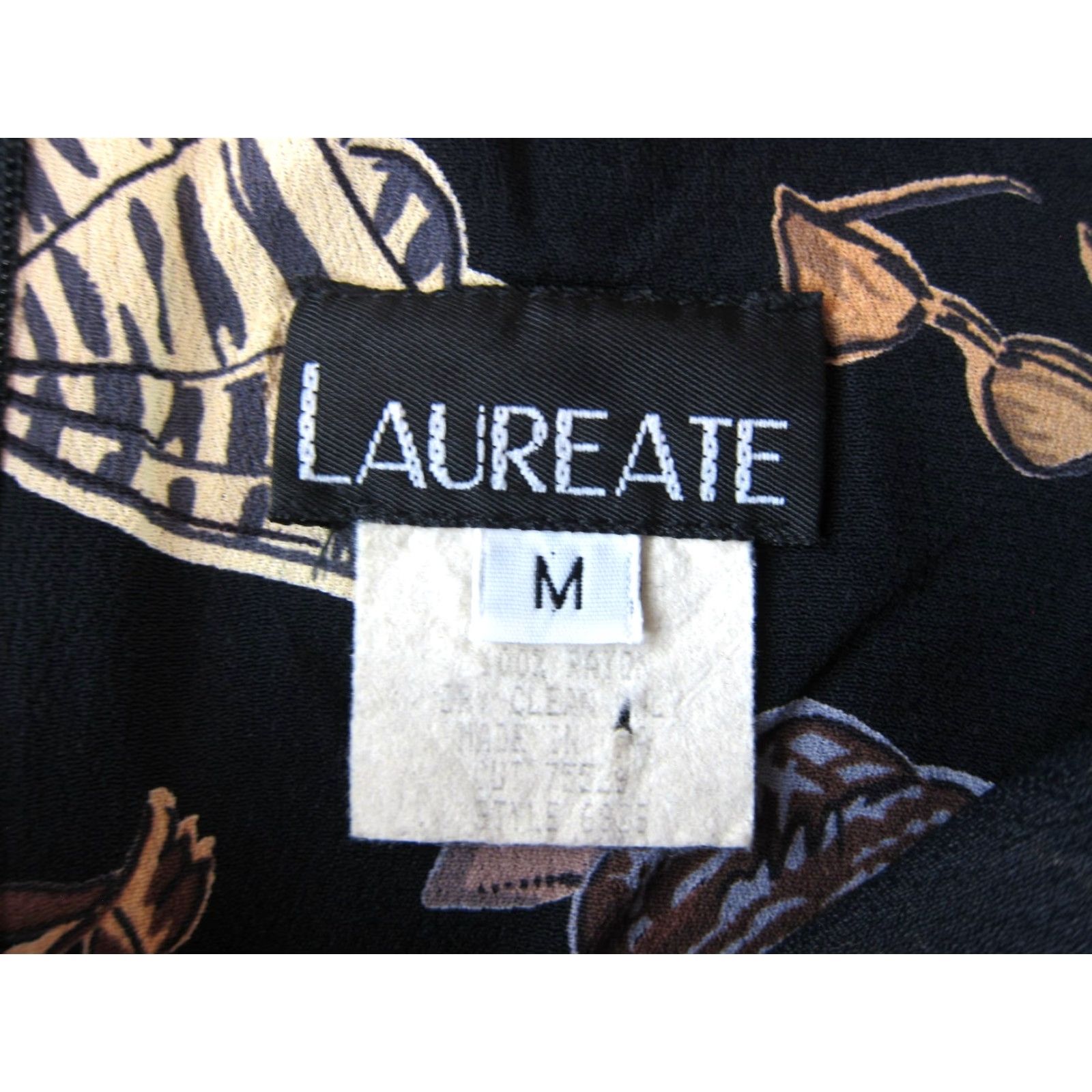 Vintage VINTAGE Laureate Dress Sun Tank Sleeveless 100% Rayon Knee Length Black Floral 90s 36" Bust Womens Size M / US 6-8 / IT 42-44 - 3 Thumbnail