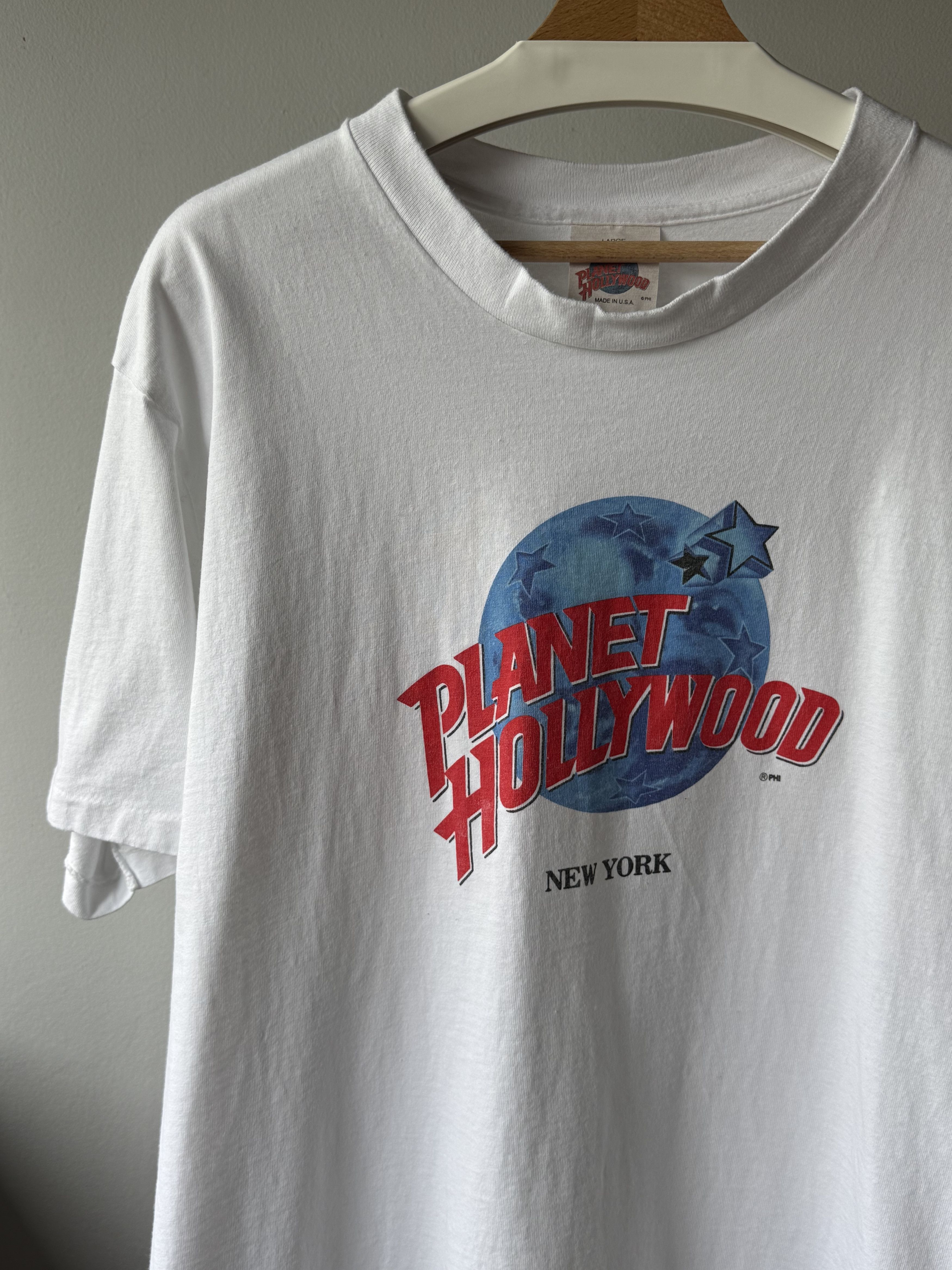 Planet Hollywood × Vintage Vintage Planet Hollywood New York White T-Shirt Made In USA Size US XL / EU 56 / 4 - 6 Thumbnail