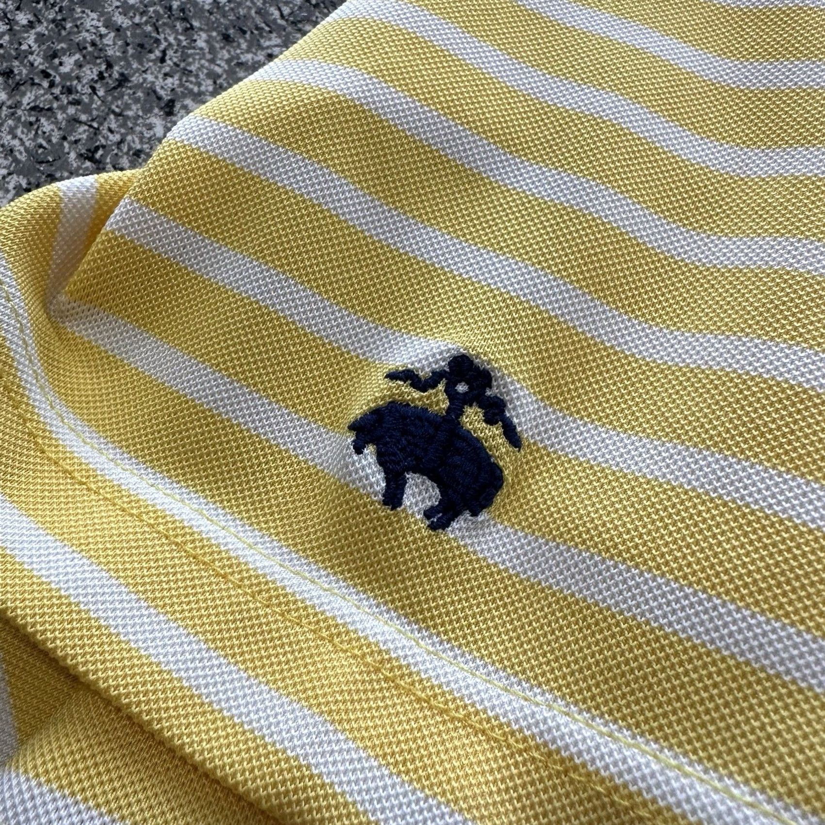 Brooks Brothers Brooks Brothers Polo Shirt Mens XL Yellow Striped Casual Golf Stretch Size US XL / EU 56 / 4 - 4 Thumbnail