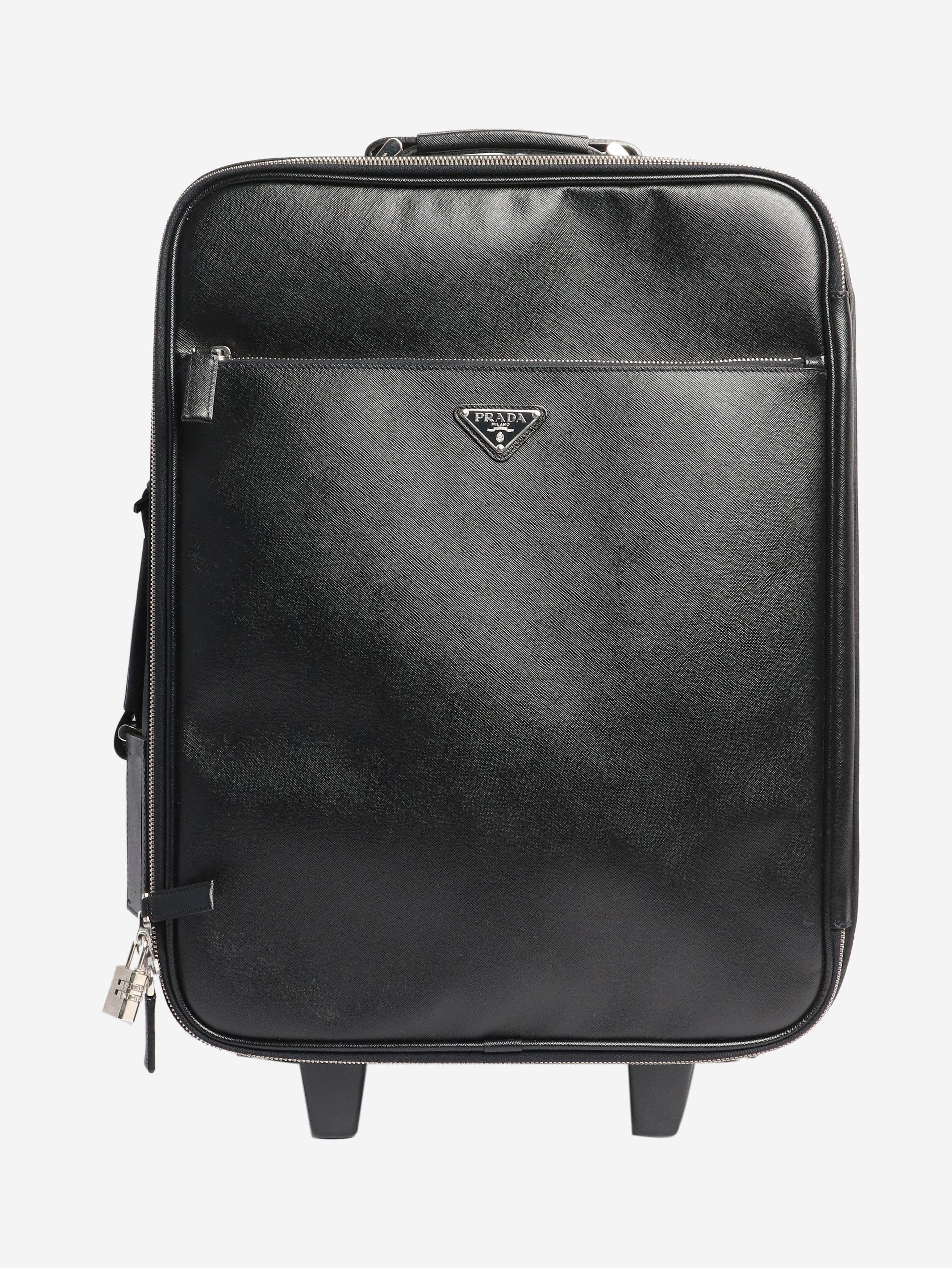 Prada Black Saffiano leather trolley case Size ONE SIZE - 1 Thumbnail