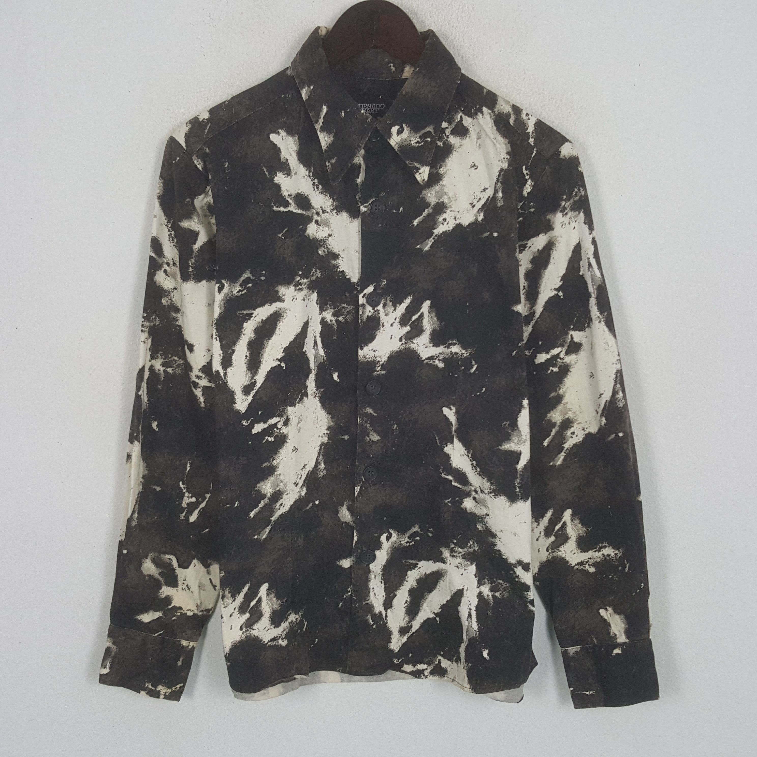 Japanese Brand black peace now button up bat collar shirt | Grailed
