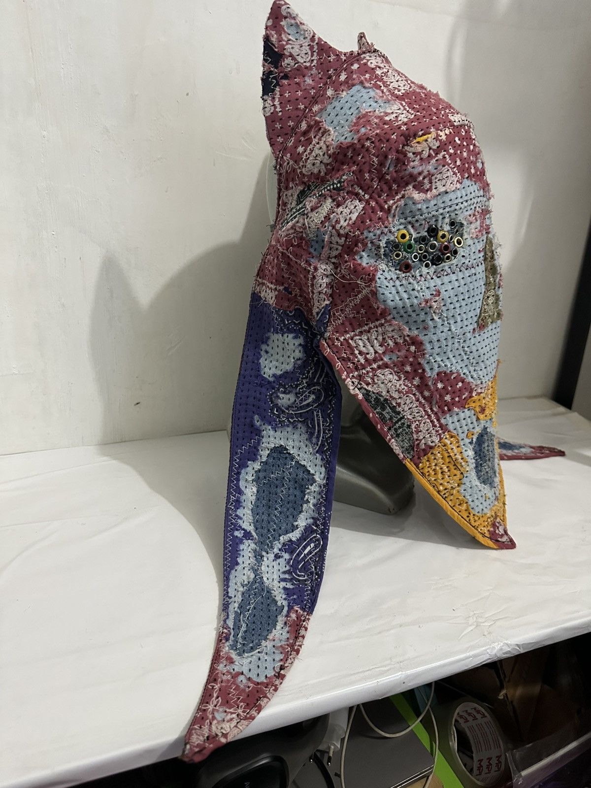Handmade Custom Made Distressed Paisley patchwork 2 way Mask/hats Size ONE SIZE - 3 Thumbnail