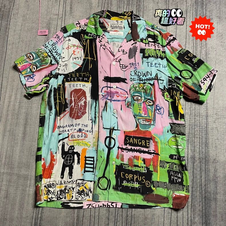Wacko Maria Wacko Maria × BASQUIAT 21SS Basquiat Graffiti Cuban Collar Size US L / EU 52-54 / 3 - 1 Thumbnail