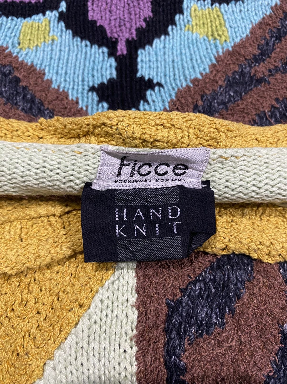 Beauty Beast × Japanese Brand × Yoshiyuki Konishi Ficce Yoshiyuki Konishi Pattern Hand Knit Size US M / EU 48-50 / 2 - 7 Thumbnail