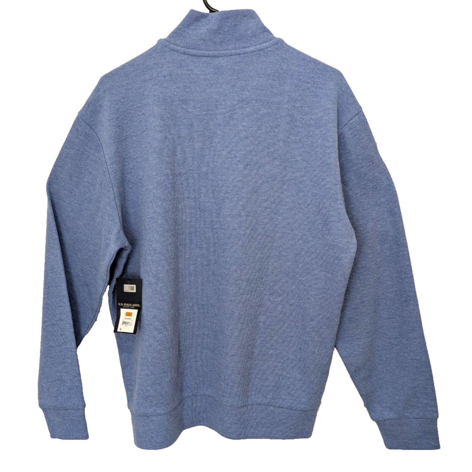 U.S. Polo Assn. Men's US Polo Assn 1/4 Zip Pullover Blue Large Sweater Size US L / EU 52-54 / 3 - 3 Thumbnail