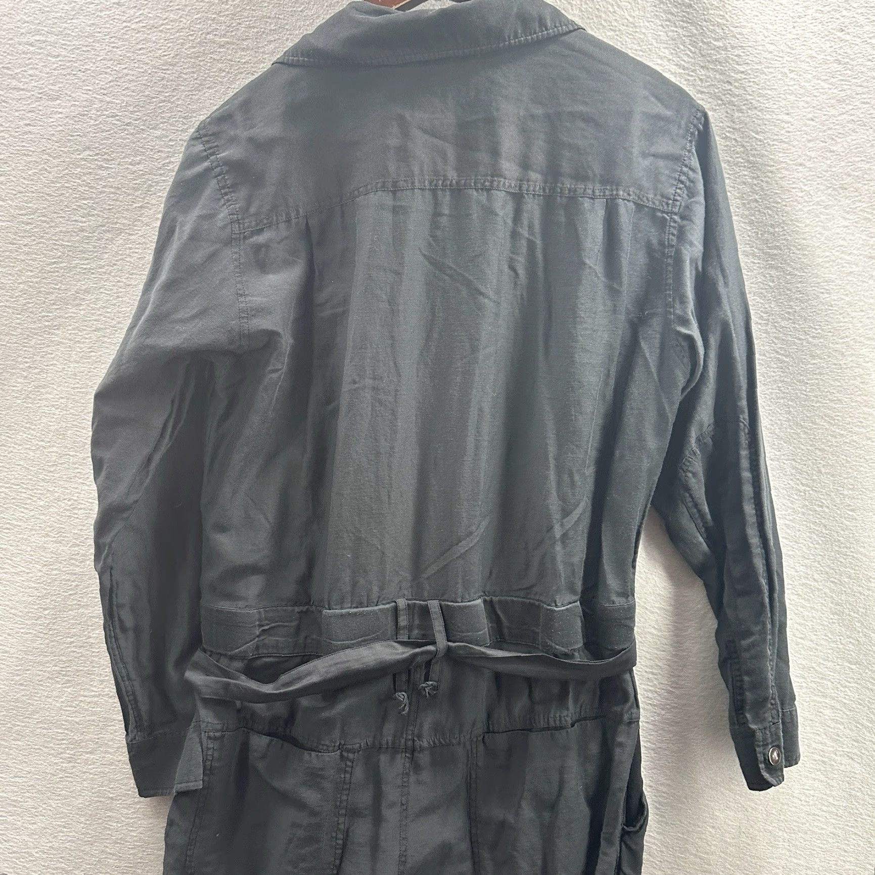 Vintage Brazeau Jumpsuit Womens Medium Belted Stretchy Silk Blend Tricot Quiet Luxury Size 32" / US 10 / IT 46 - 5 Thumbnail