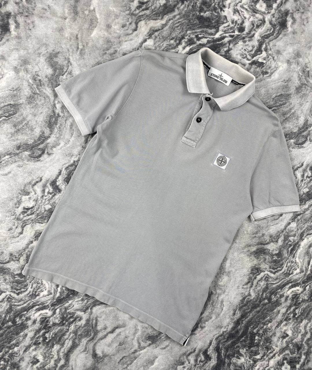 Vintage Stone Island Polo Shirt Garment Dyed Patch Program