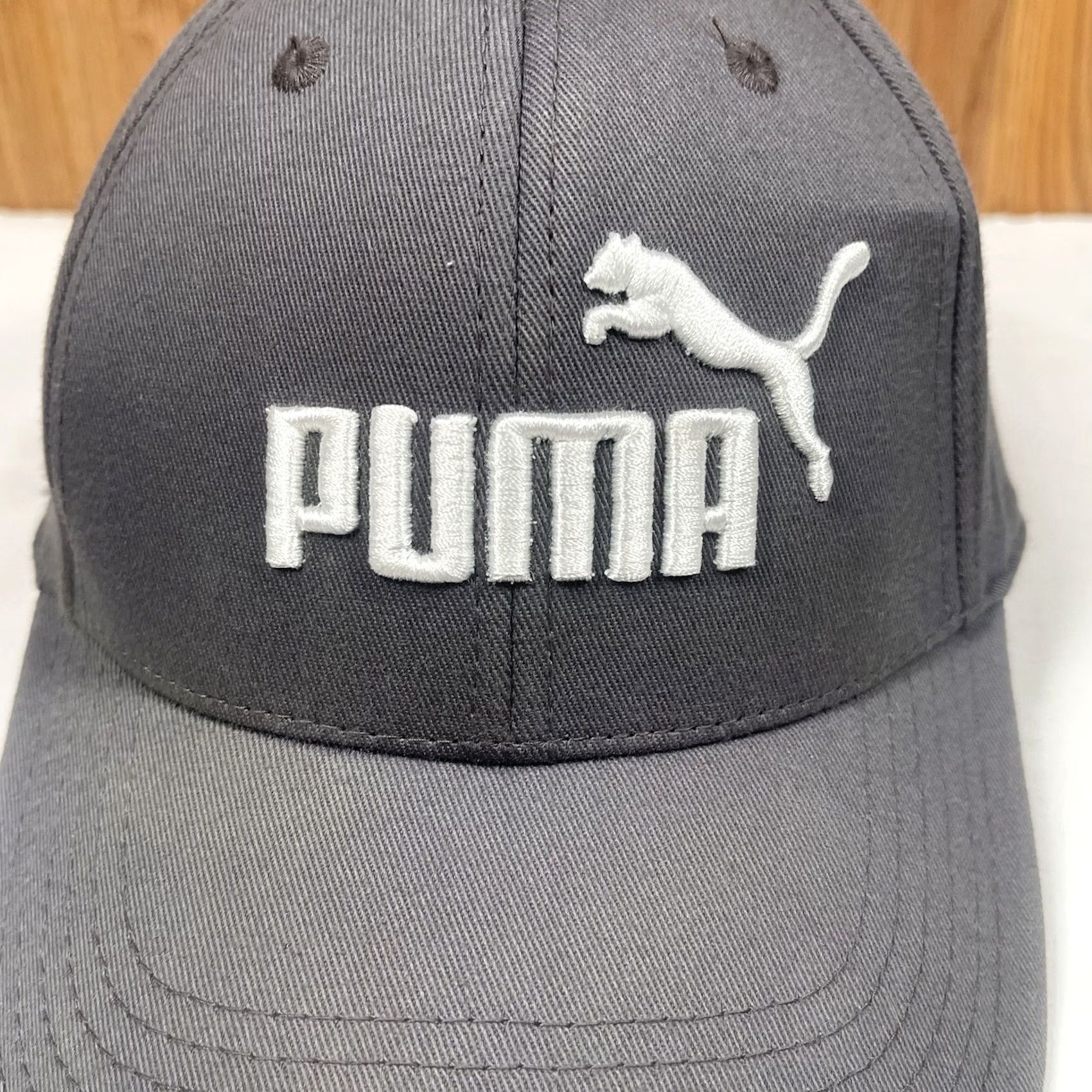 Puma PUMA Embroidered Stretch Fitted Baseball Hat Cap Adult Size L/XL Solid Gray Size ONE SIZE - 3 Thumbnail