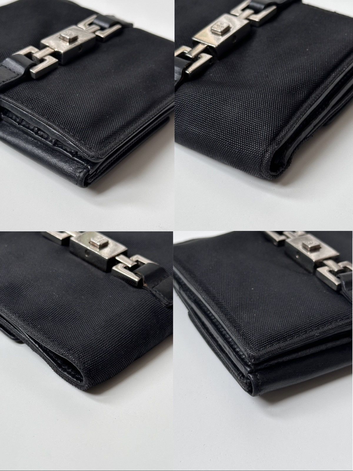 Gucci GUCCI Jackie Nylon Black Lather Compact Wallet Size ONE SIZE - 21 Thumbnail