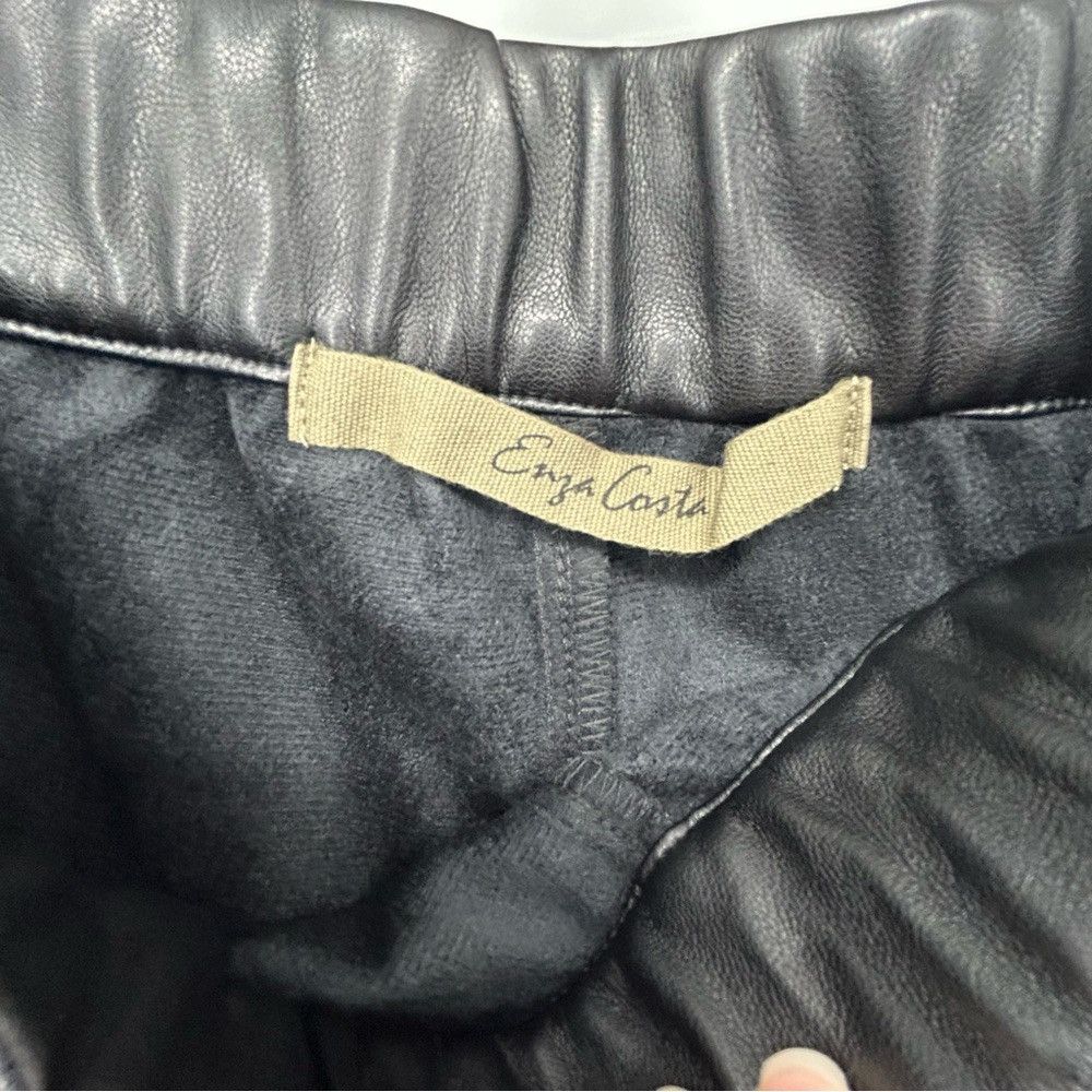 Enza Costa ENZA COSTA FAUX LEATHER JOGGER PANTS SIZE L STREETWEAR Size 31" - 3 Thumbnail