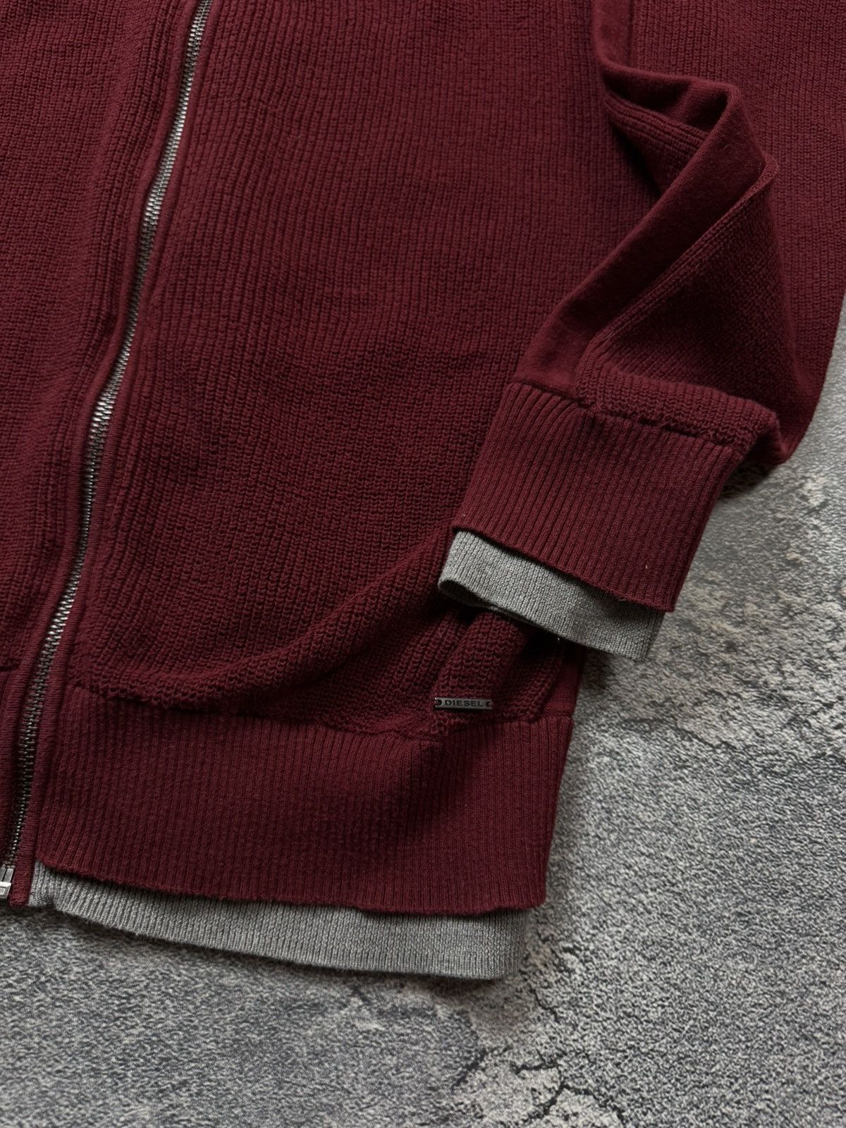 Diesel Diesel Stretch Ribbed Striped Sleeve Zip Cardigan Sweater Size US M / EU 48-50 / 2 - 9 Thumbnail