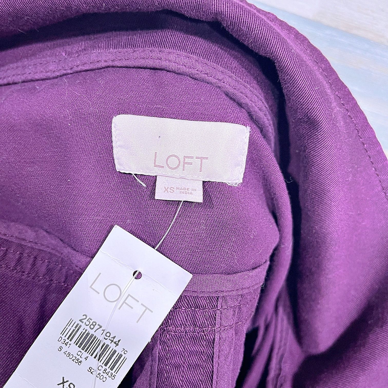 Loft LOFT Hooded Utility Field Jacket Purple Snaps Unlined XS Size XS / US 0-2 / IT 36-38 - 5 Thumbnail