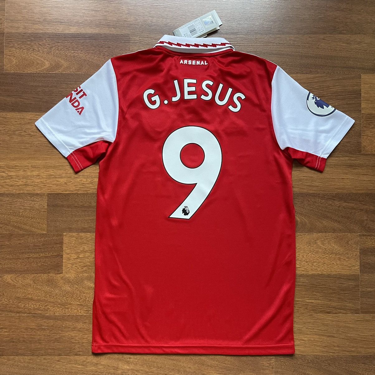 image of Nike x Soccer Jersey NWT Arsenal Adidas 2022/2023 Football Home Jersey 9 Jesus in Red (Size Small)