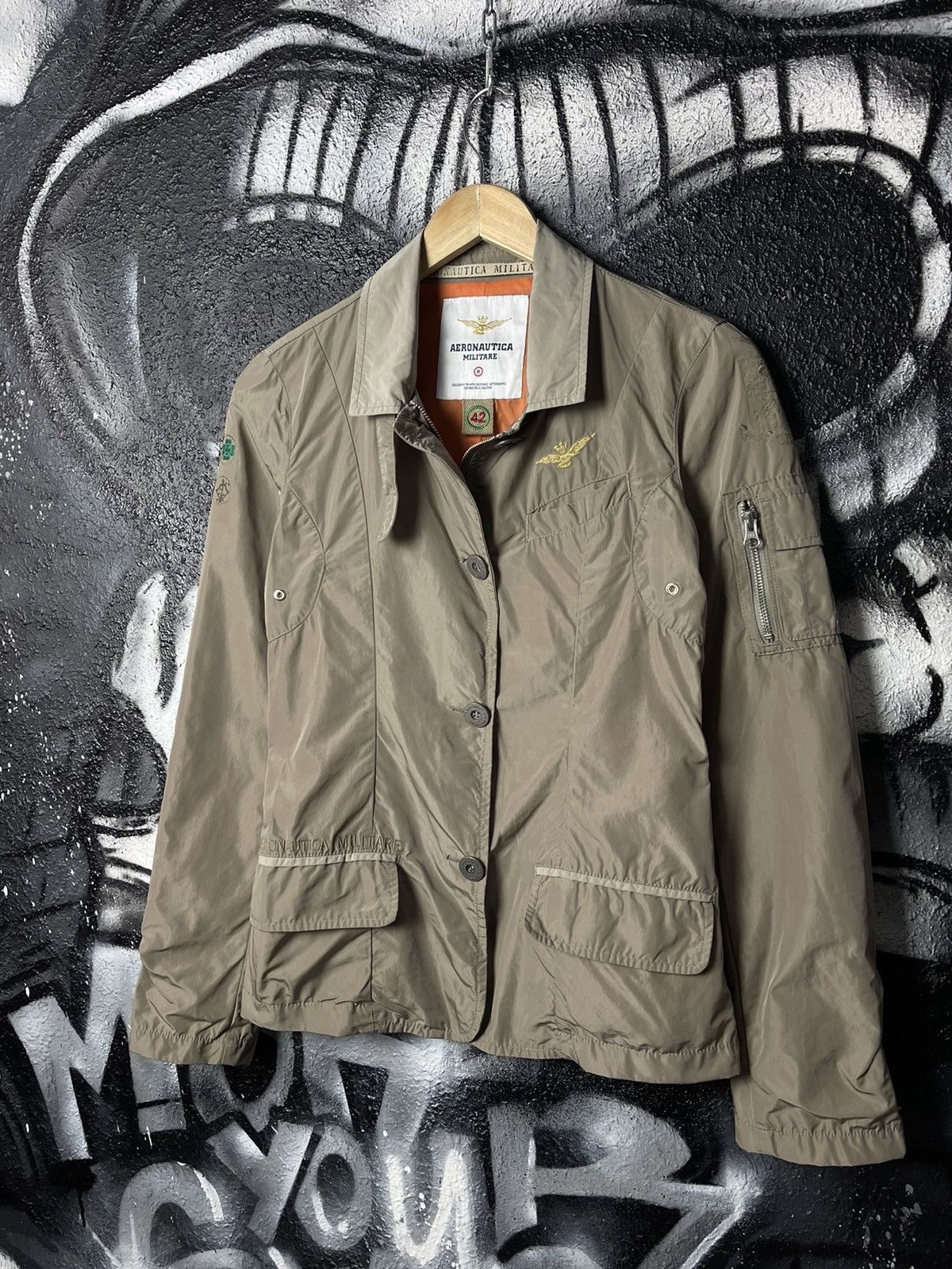 Aeronautica Militare × Vintage Aeronautica Militare Women’s Nylon Bleazer Jacket Size M / US 6-8 / IT 42-44 - 1 Thumbnail