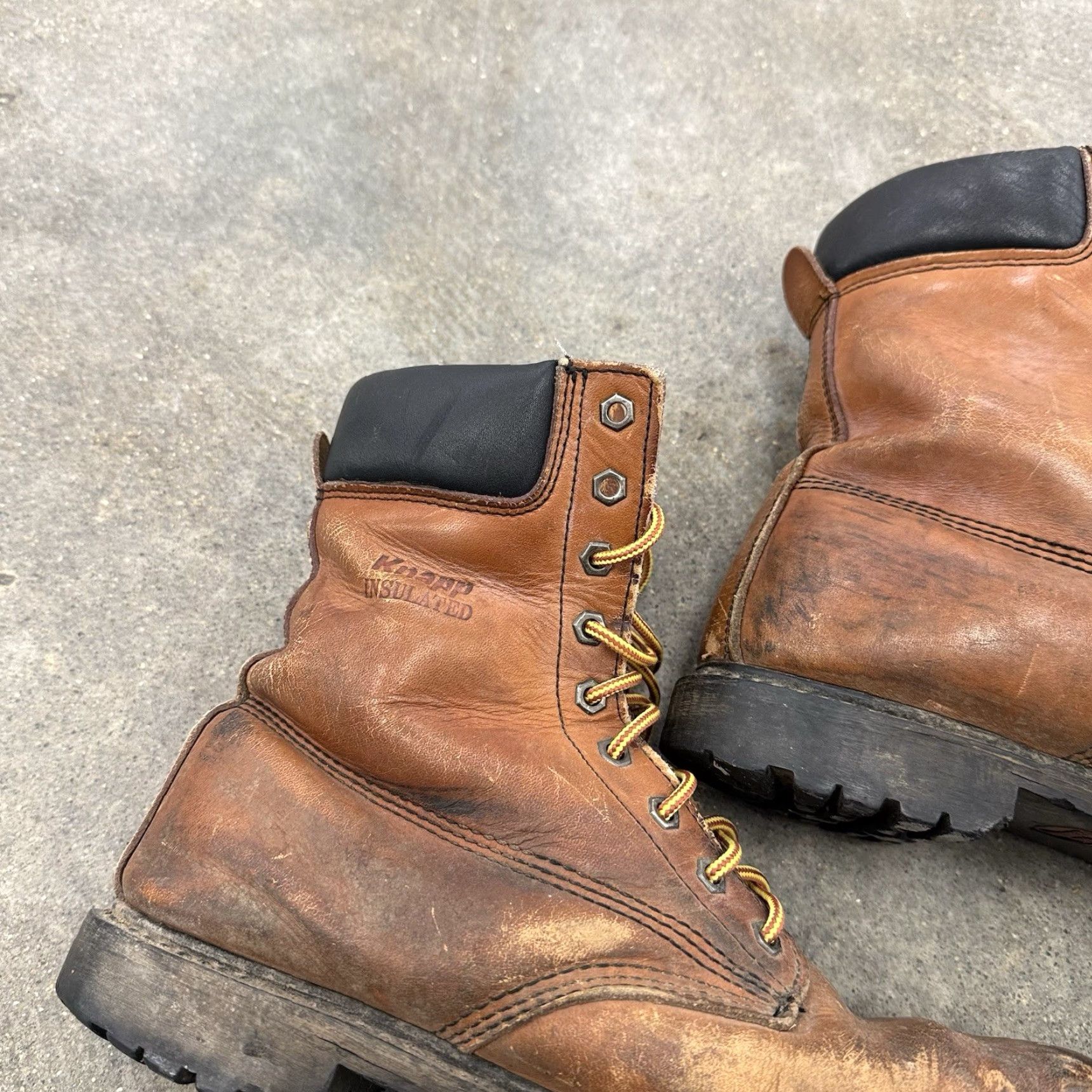 Vintage VINTAGE Knapp Boot Mens Work Brown Leather 10.5 E Chukka Distressed Leather Upper Outsole 2856 Distressed Size US 11 / EU 44 - 2 Thumbnail