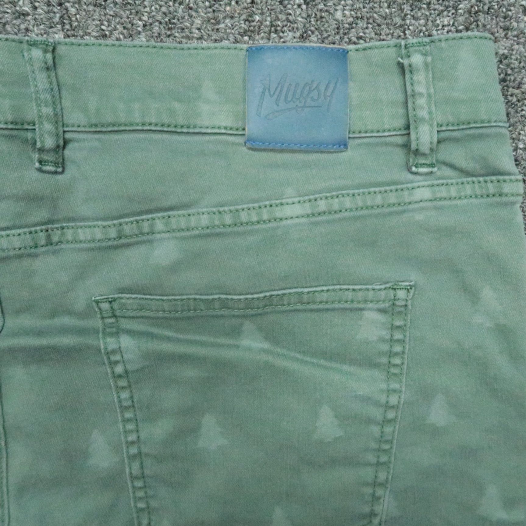 Evergreen Mugsy Jeans Mens 38x32 Green 5-Pocket Straight Stretch Denim Size US 38 / EU 54 - 7 Thumbnail