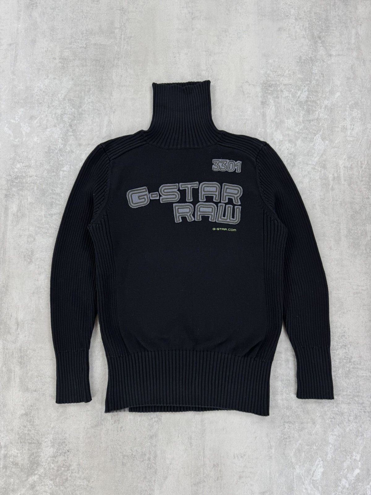 G-Star G-star Ribbed Sweater Vintage PARKER COLL PATCH TurtleNeck Size US L / EU 52-54 / 3 - 1 Thumbnail