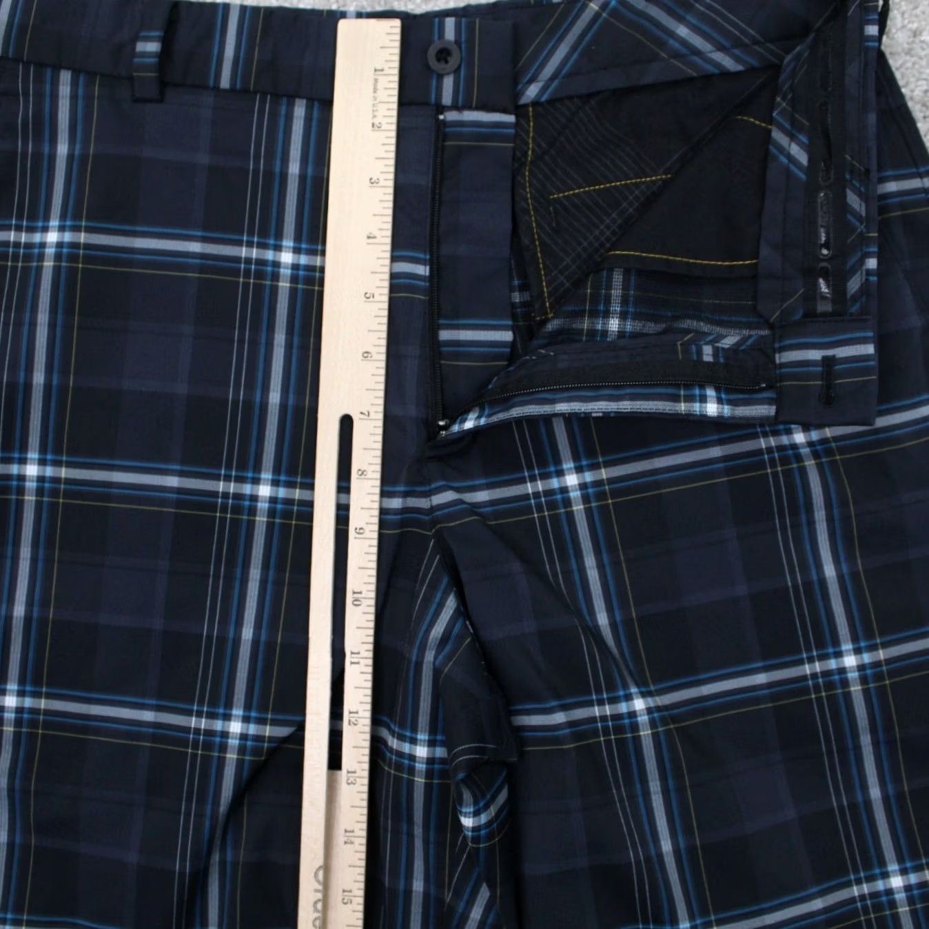 Nike Nike Golf Shorts Mens 32 Blue Plaid Dri-Fit Polyester Stretch Flat Front Casual Chino Pockets Slant 12in Inseam Men Mens 32 Size US 32 / EU 48 - 7 Thumbnail