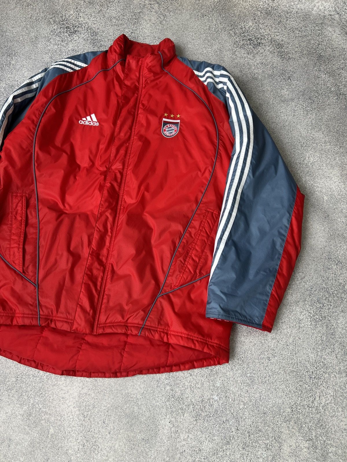 Adidas × Vintage Bayern Munchen Vintage Y2K Adidas Soccer Puffer Jacket Size US XL / EU 56 / 4 - 4 Thumbnail