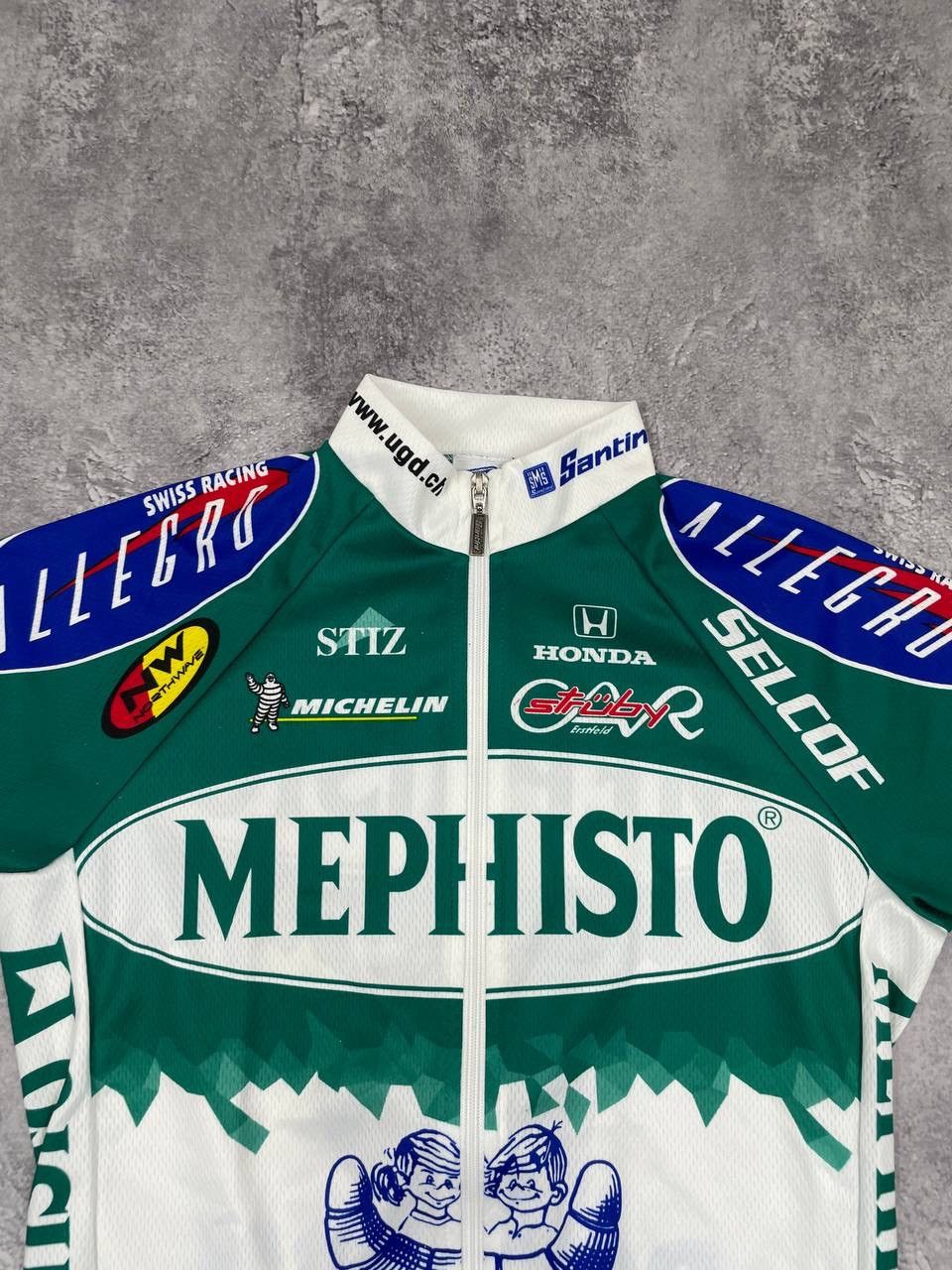 Other Santini Men Cycling Jersey Full Zip Short Sleeve Green Size US L / EU 52-54 / 3 - 2 Thumbnail