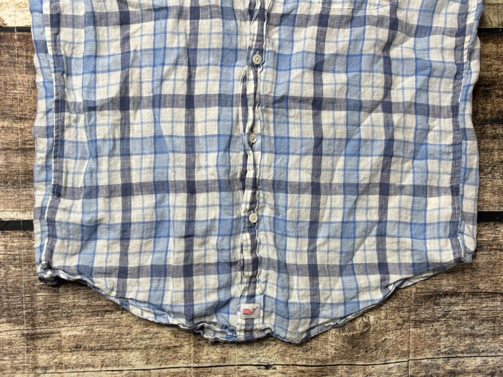 Vineyard Vines Vineyard Vines Shirt Mens Medium Linen Classic Murray Plaid Size US M / EU 48-50 / 2 - 5 Thumbnail