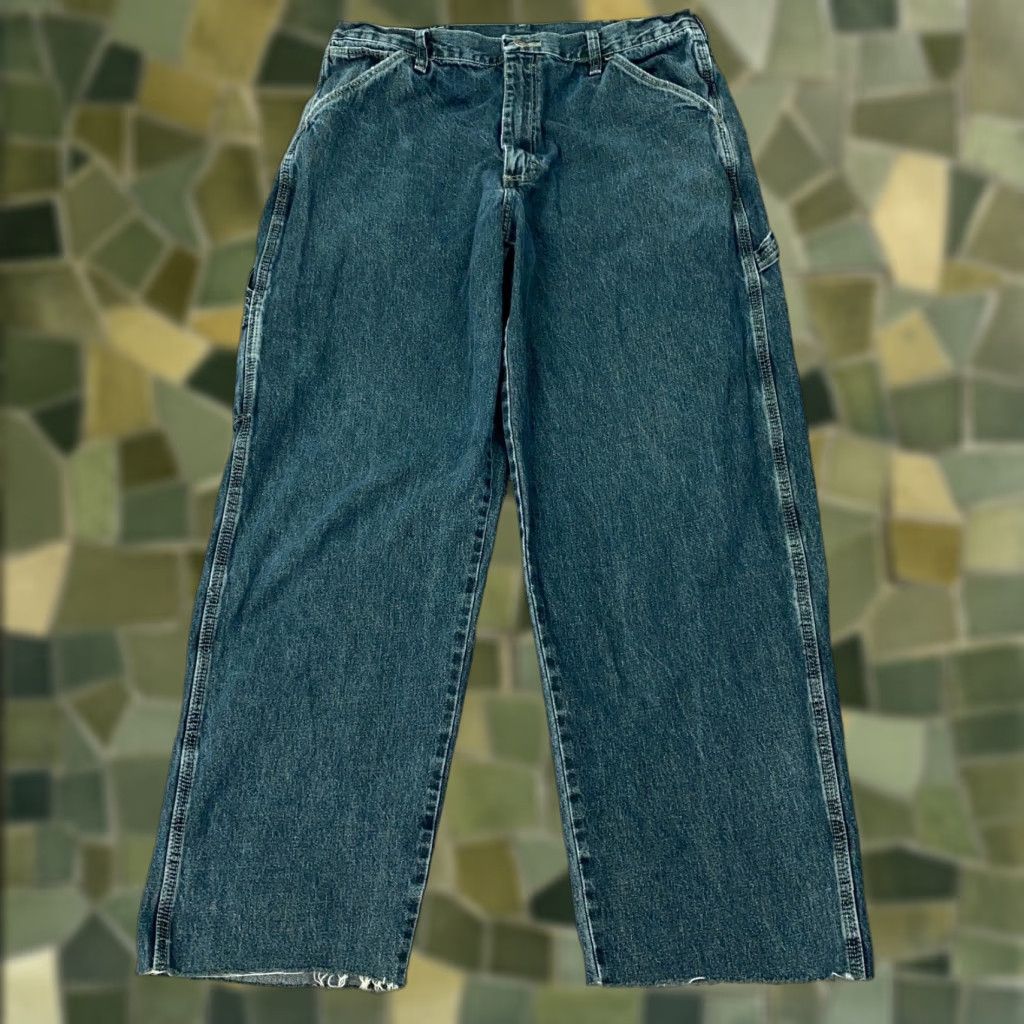 Wrangler VINTAGE Wrangler Jeans Men 34x30 Relaxed Fit Denim Blue 90s Grunge Baggy Carpenter Inspired Size US 33 - 1 Thumbnail