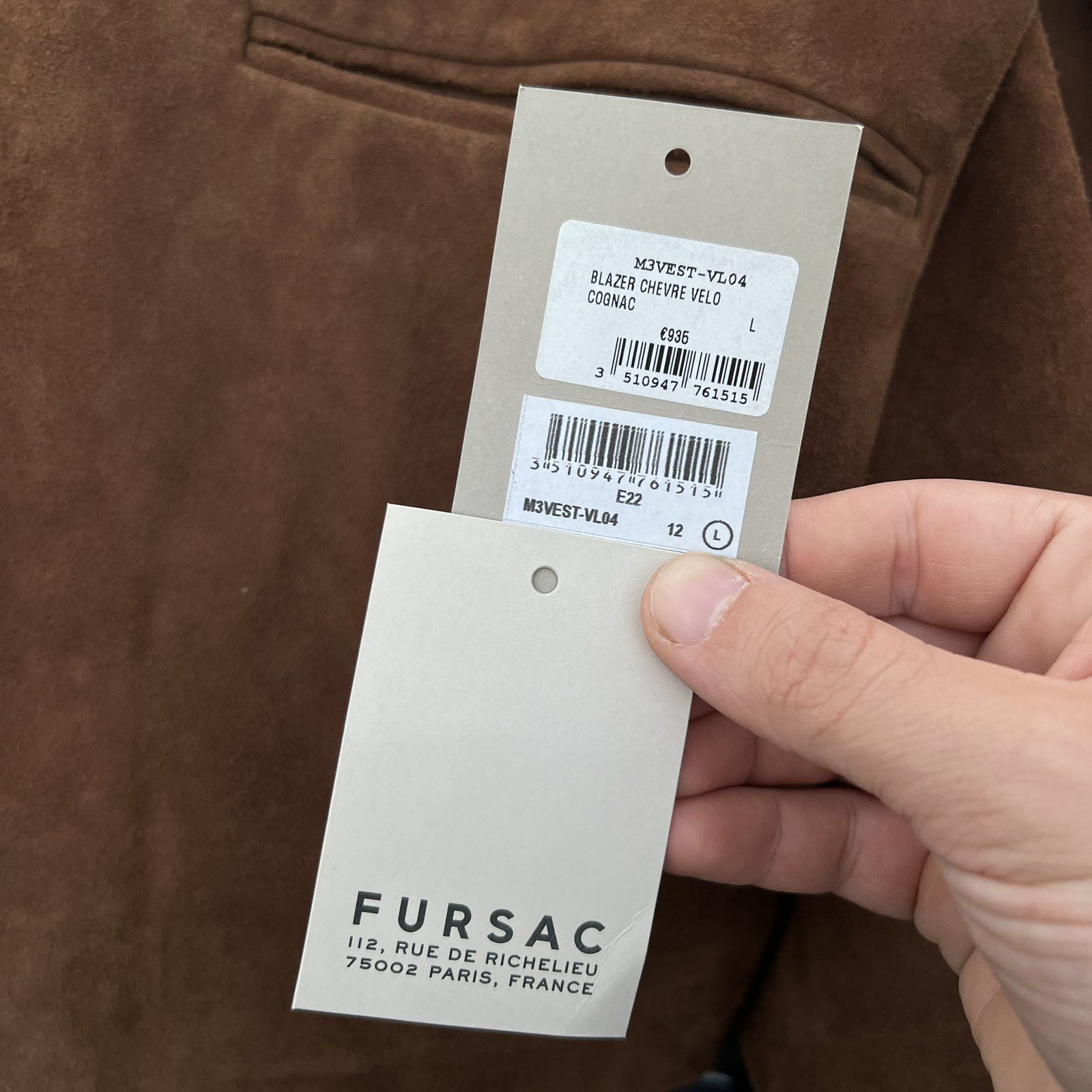 De Fursac de fursac suede Leather jacket Sz L Size US L / EU 52-54 / 3 - 9 Thumbnail