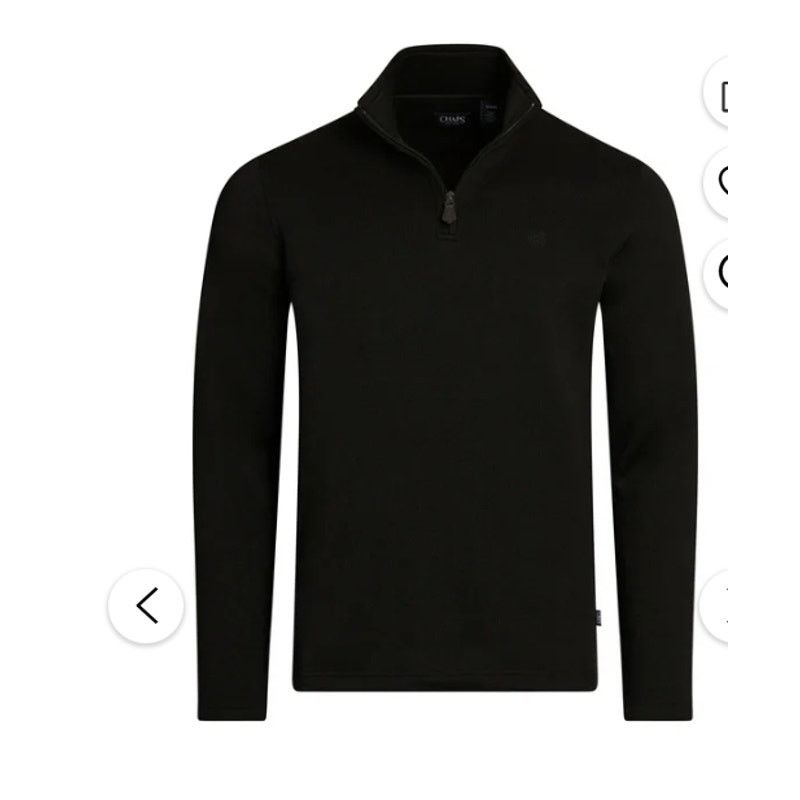 Chaps Chaps Men's Quarter Zip Fleece Sweater Size LARGE BLACK Size US L / EU 52-54 / 3 - 3 Thumbnail