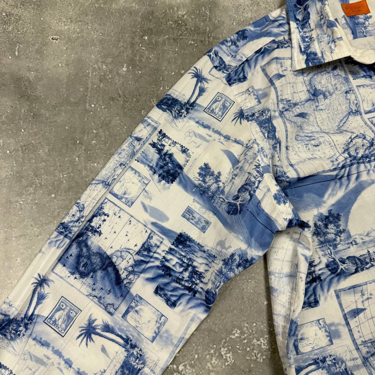 Other BRULI Swiss Made Geography Print Button-Up LS Collar Shirt Size 40R - 15 Thumbnail