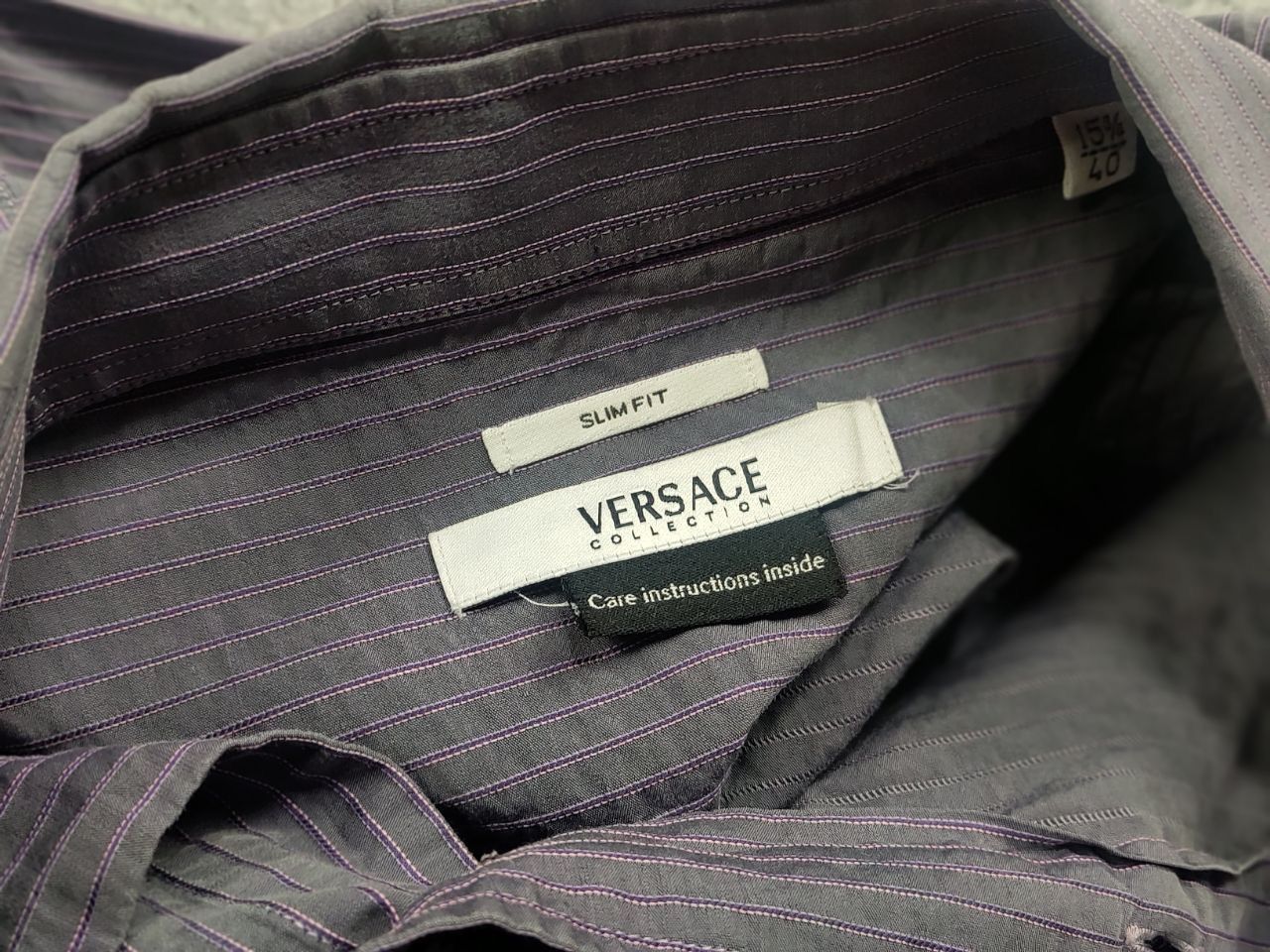 Versace Vintage Versace Collection Light purple premium button shirt Size US M / EU 48-50 / 2 - 16 Thumbnail