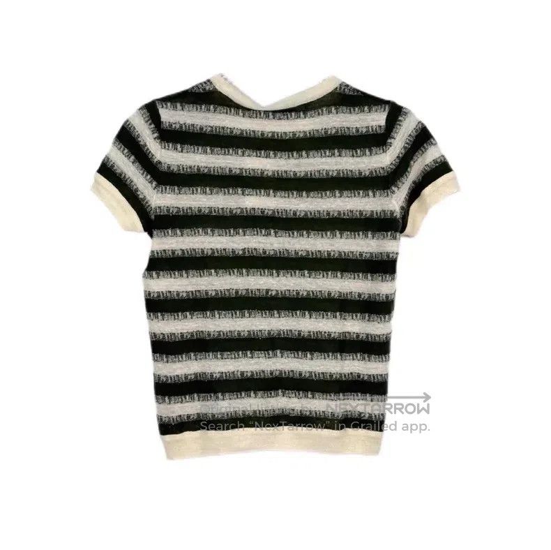 Dior Dior White and green embroidered bee cashmere mulberry sil Size XS / US 0-2 / IT 36-38 - 2 Thumbnail